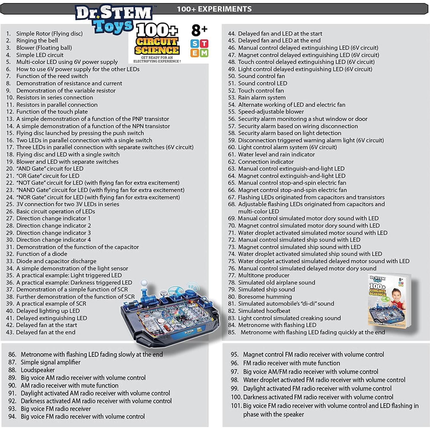 Kit de Ciencia de Circuitos Dr. STEM Toys - 100 Experimentos