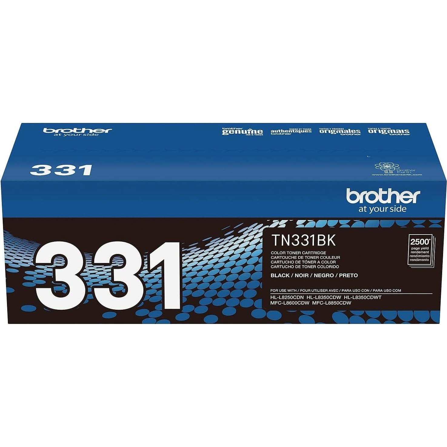 Cartucho de Tóner Negro Brother TN-331BK - Rinde 2500 Páginas