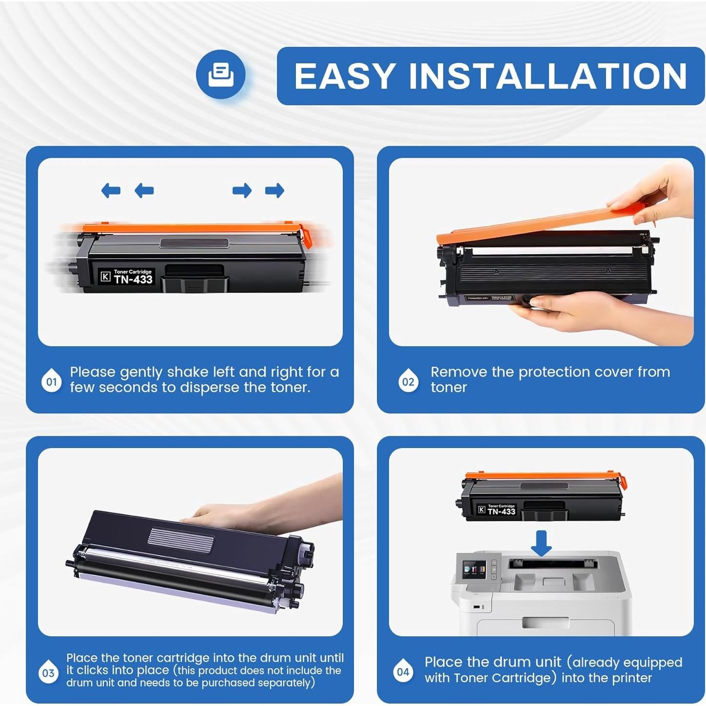 Cartuchos de Tóner Snowflake TN433 4 Pack Compatible Brother