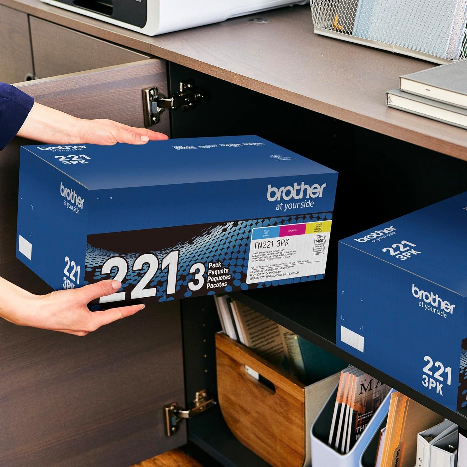 Cartucho de Tóner Brother TN221 3PK Cian Magenta Amarillo