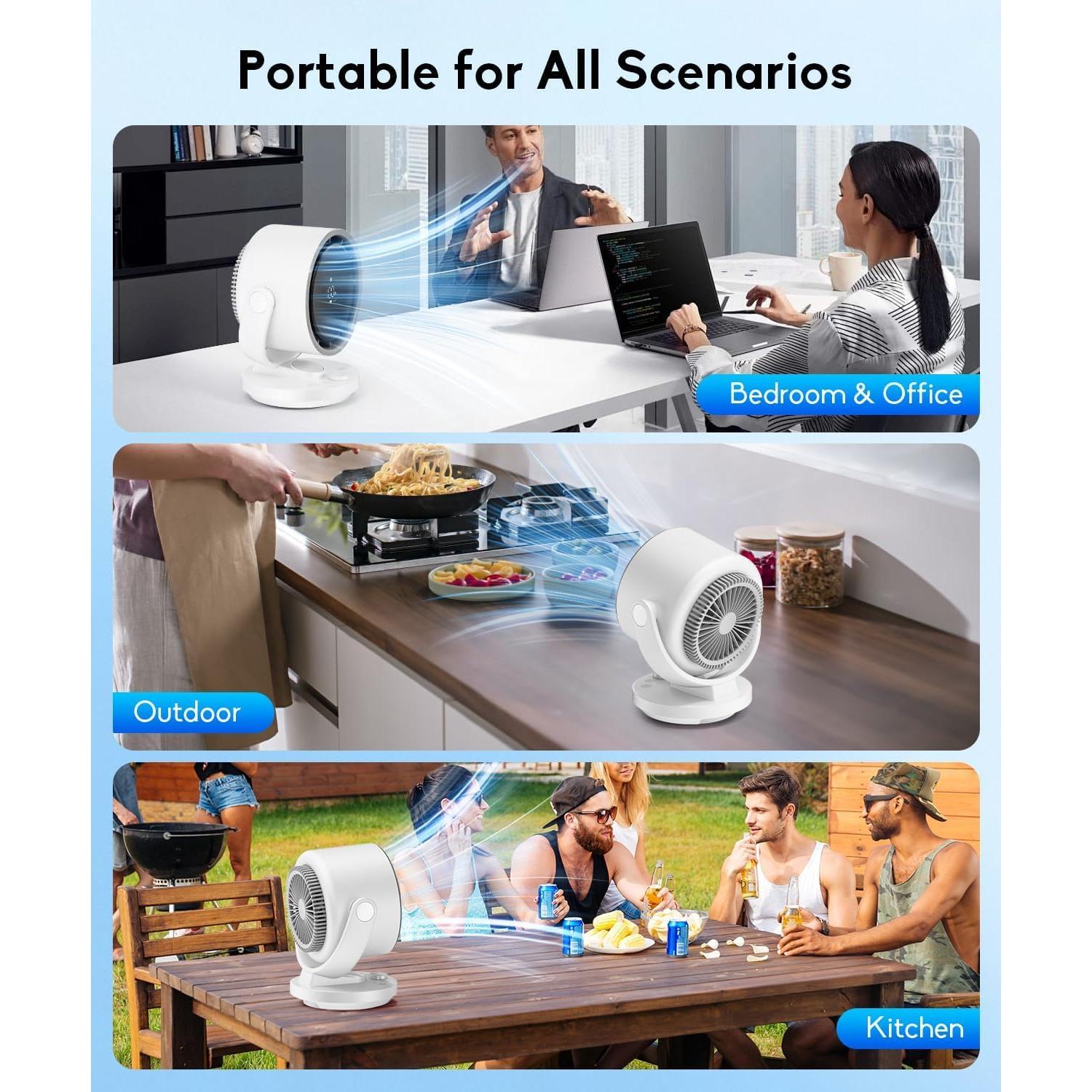 Ventilador de mesa let'me F15-WE 100 velocidades recargable