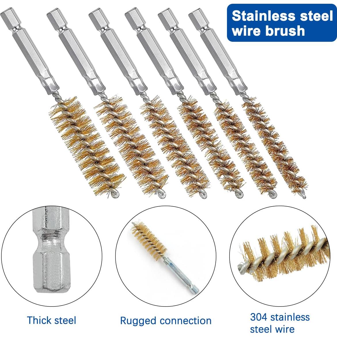 Juego de Cepillos de Bronce y Nylon CKANDAY para Taladro