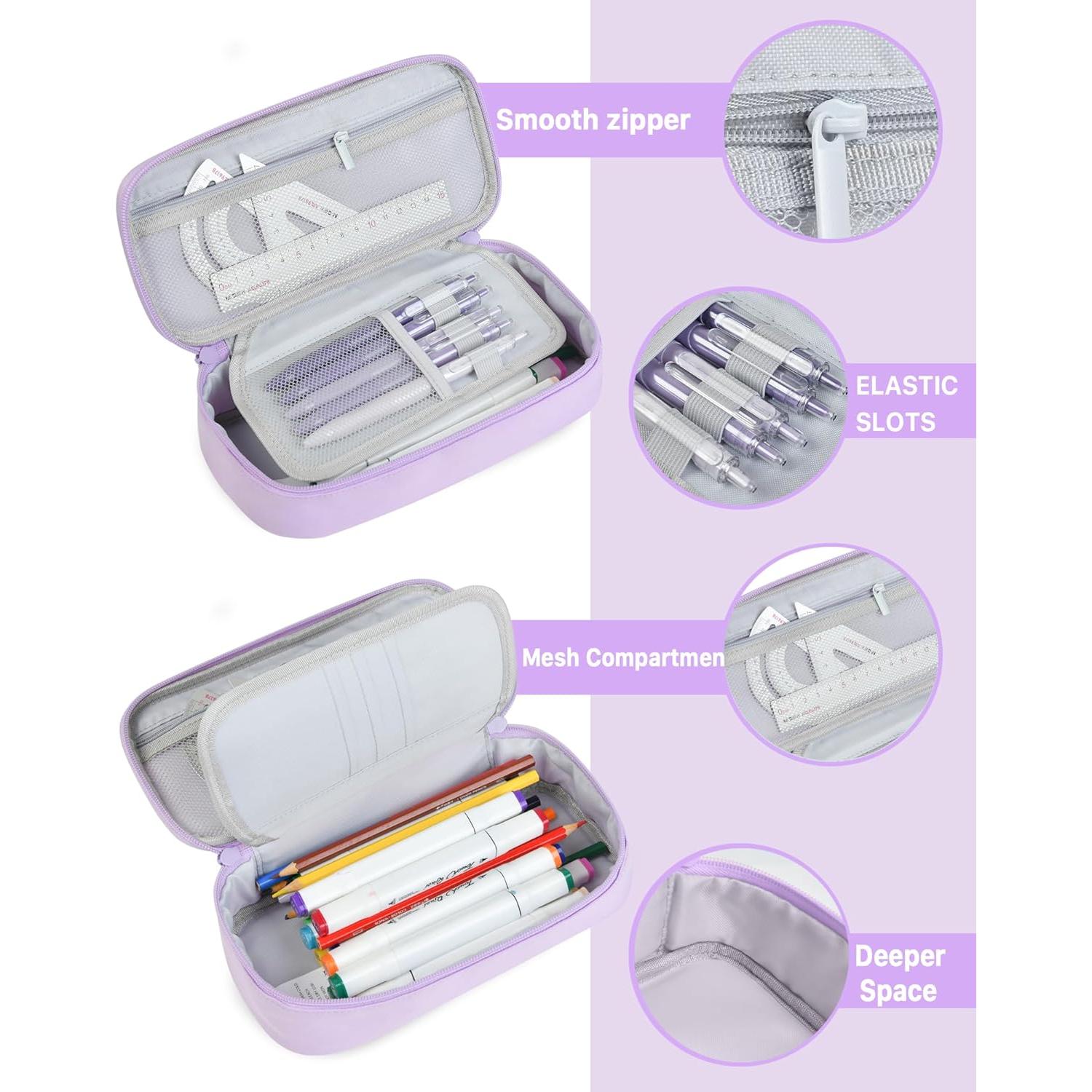 Estuche de Lápices YOKUMA Lila Gran Capacidad 23x12 cm