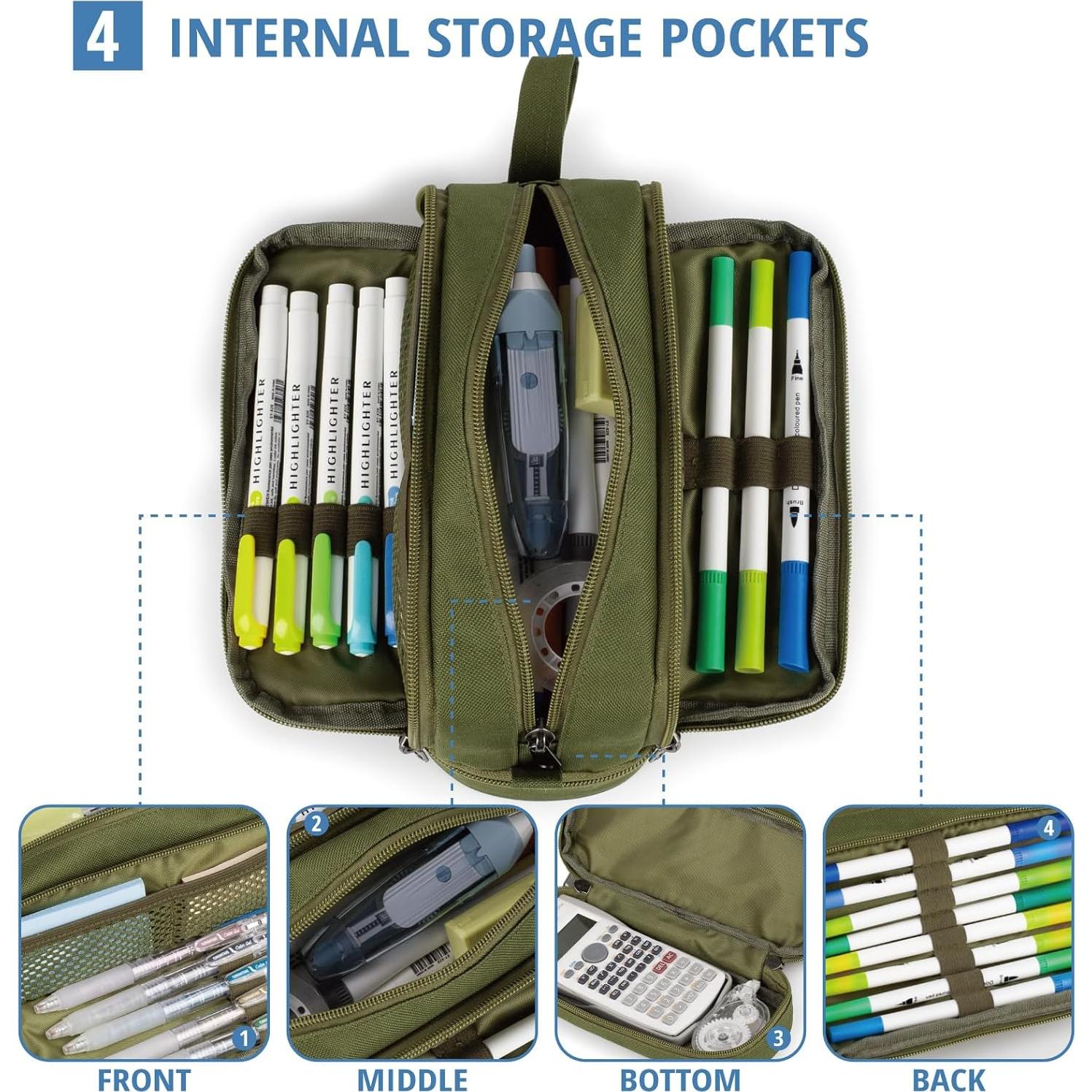 Estuche Táctico Atripack Verde 4 Compartimentos 31.8x22.5cm