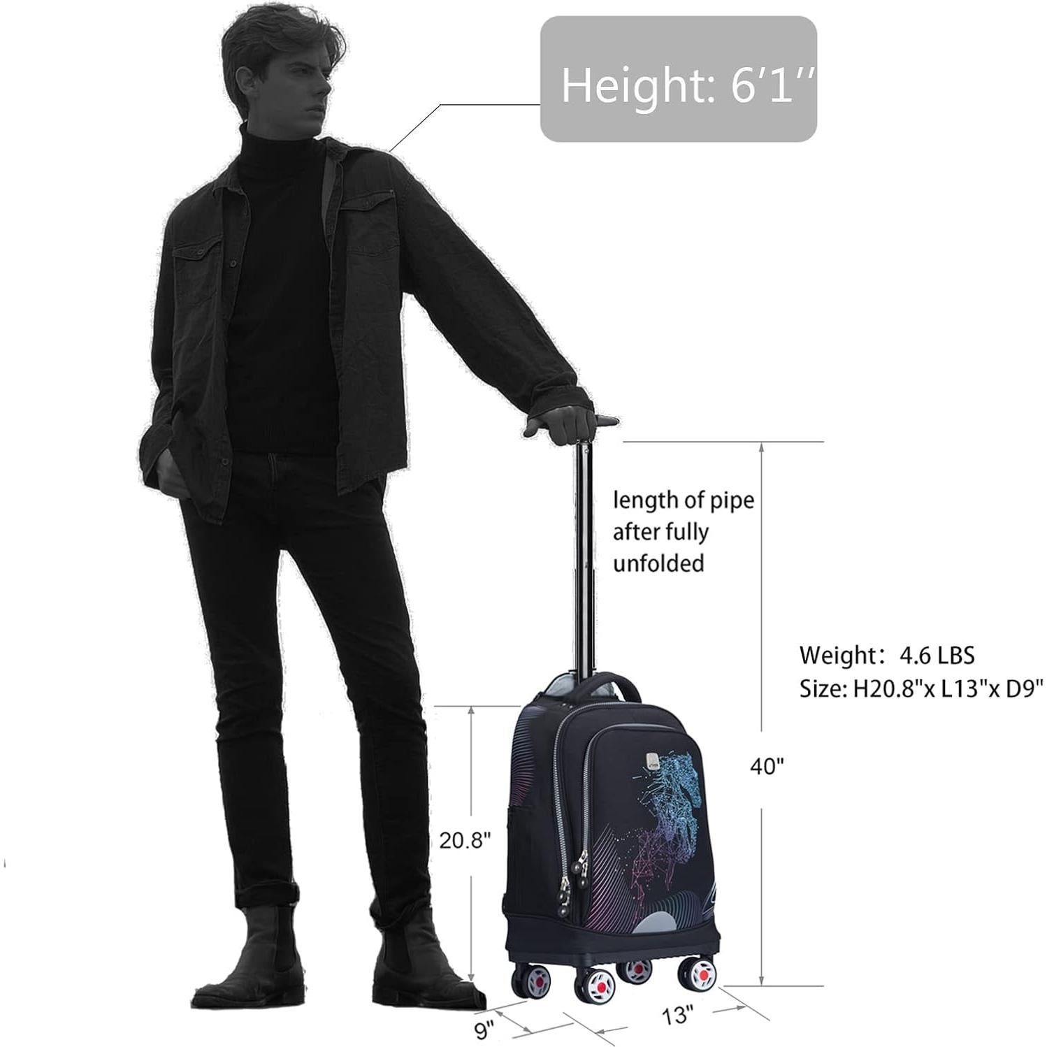 Mochila Rodante UNIKER 15.6" con Ruedas y Mango Ajustable