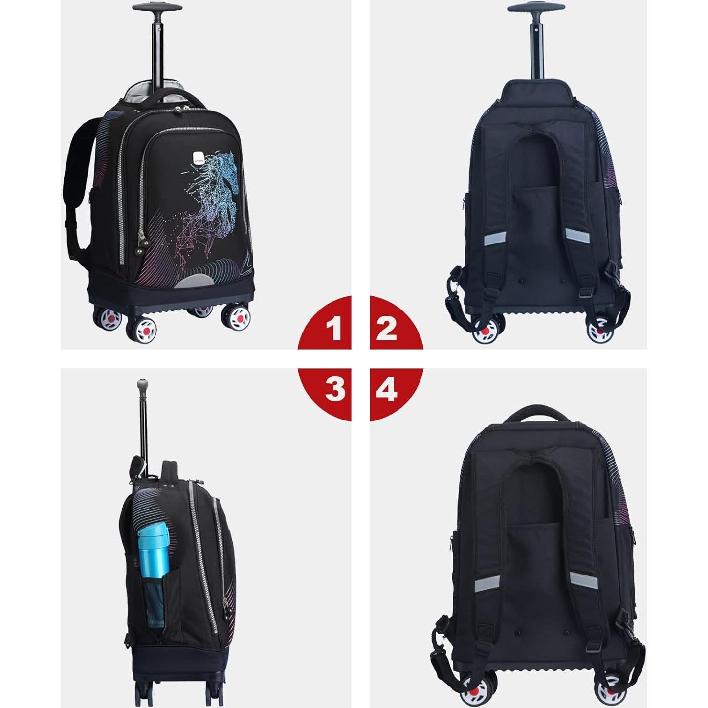 Mochila Rodante UNIKER 15.6" con Ruedas y Mango Ajustable