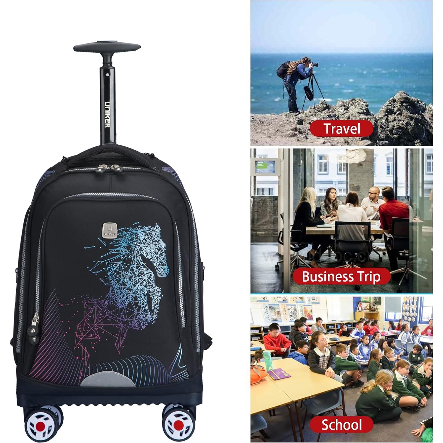 Mochila Rodante UNIKER 15.6" con Ruedas y Mango Ajustable