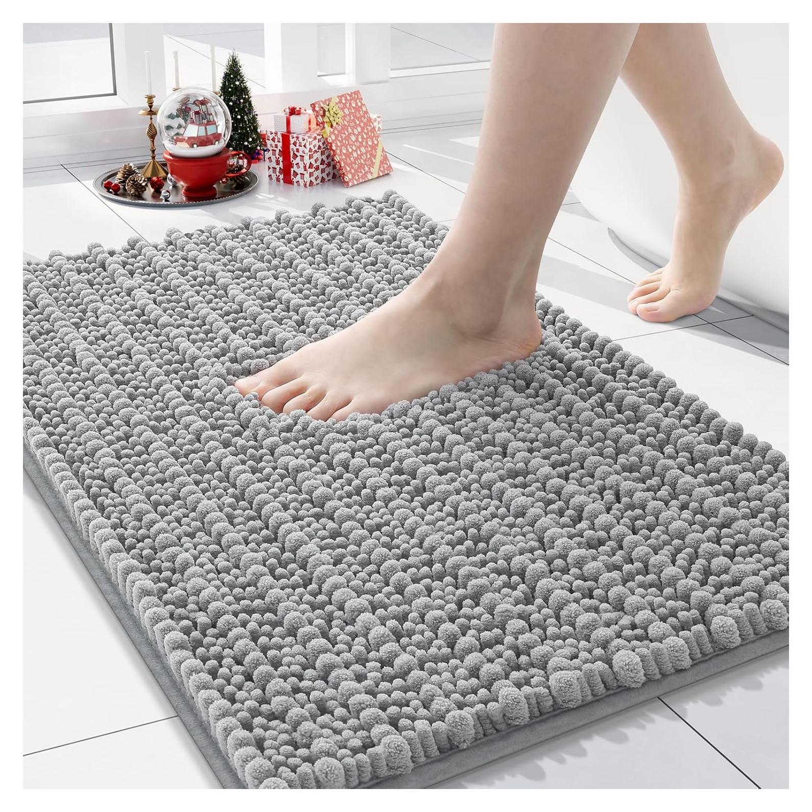 Alfombra de baño Arotive 61x41 cm gris claro antideslizante