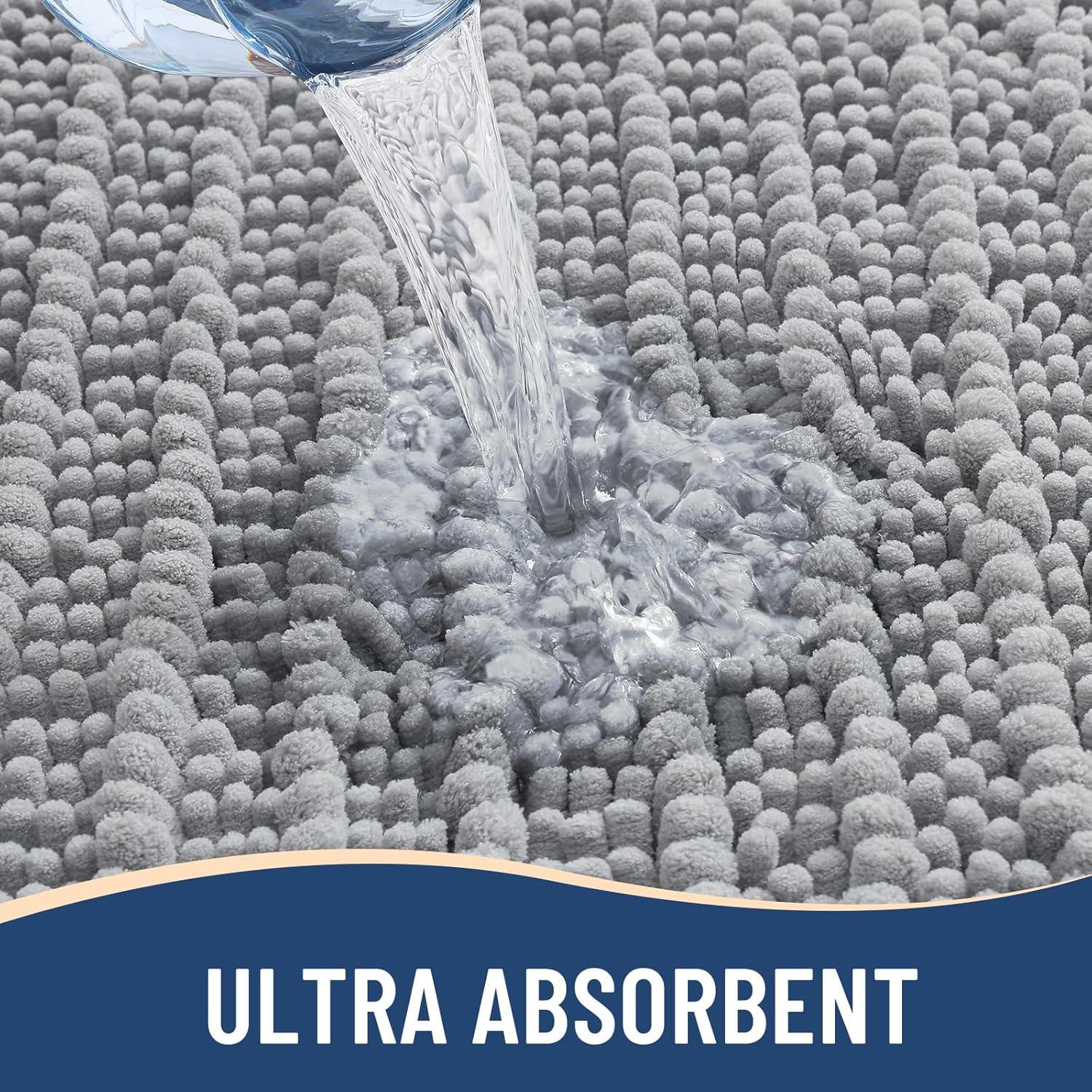 Alfombra de baño Arotive 61x41 cm gris claro antideslizante