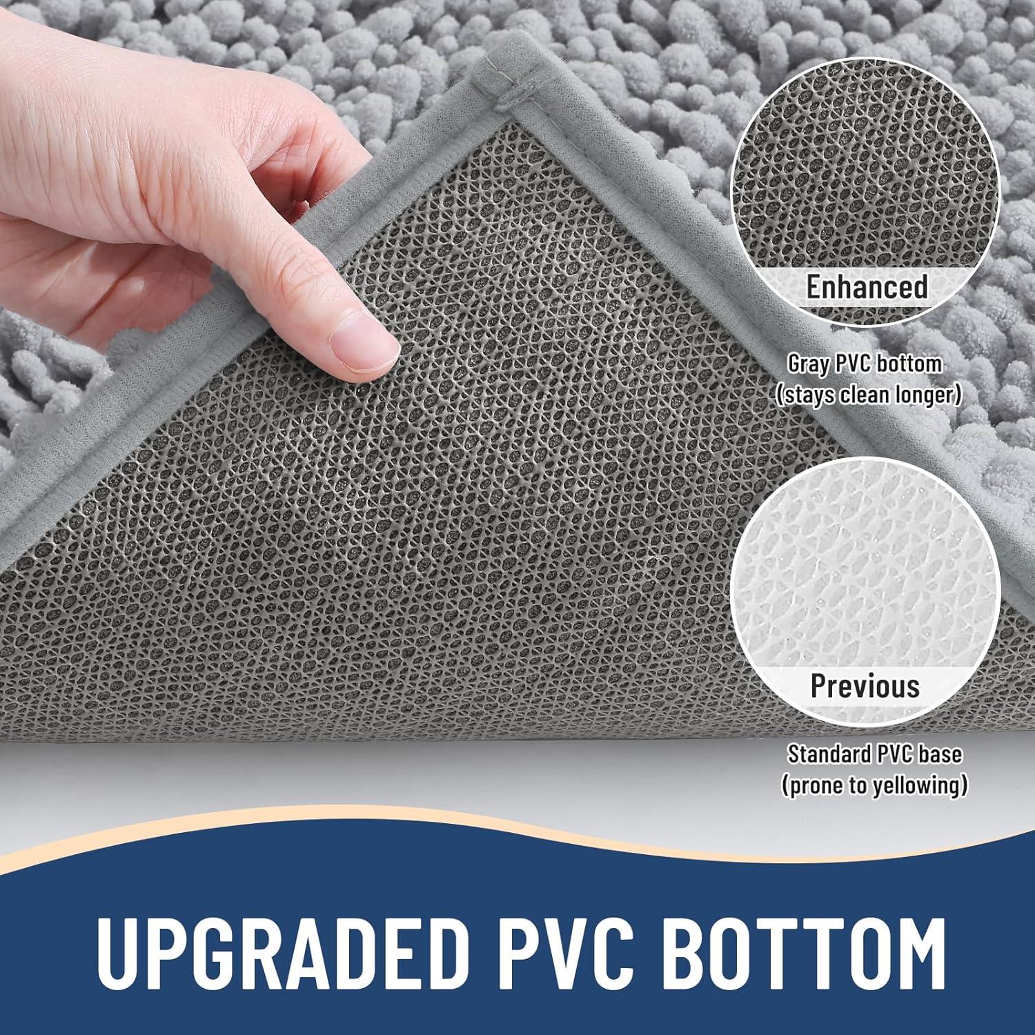 Alfombra de baño Arotive 61x41 cm gris claro antideslizante