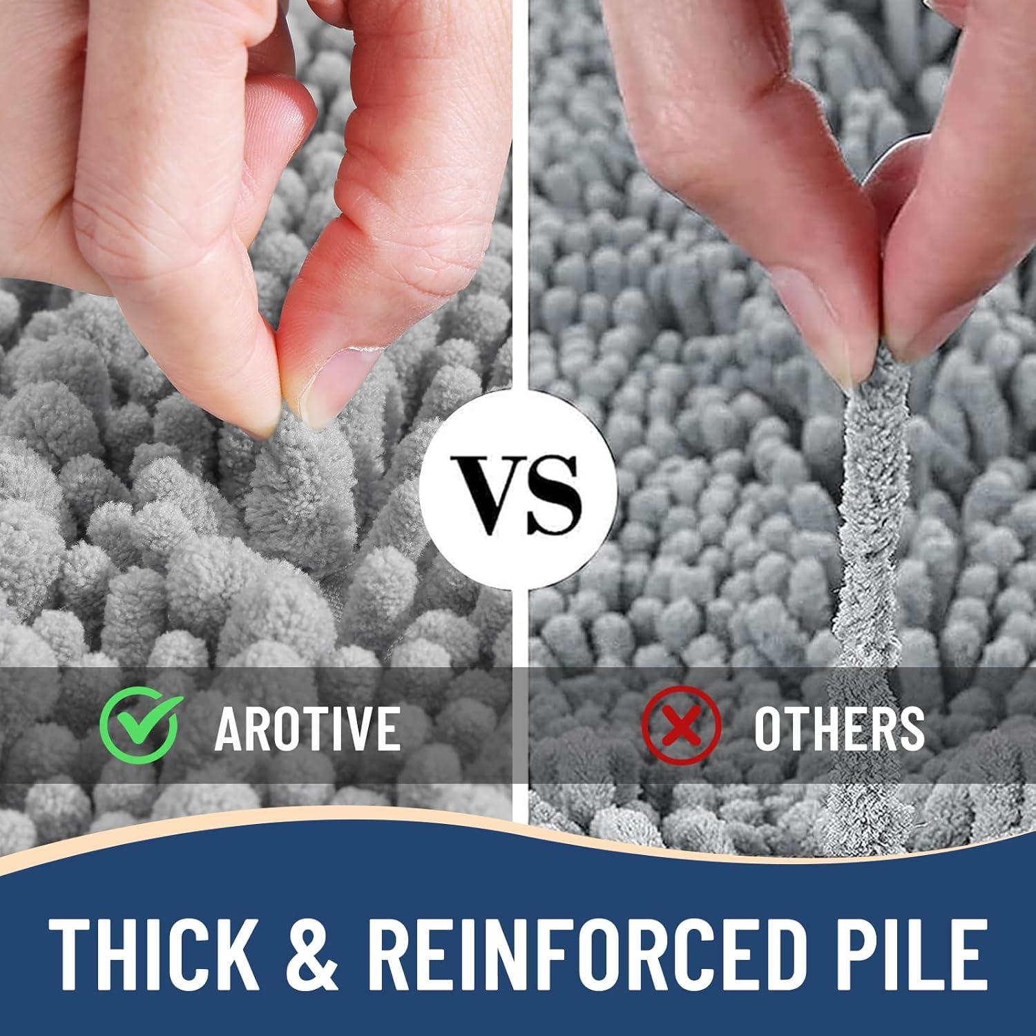 Alfombra de baño Arotive 61x41 cm gris claro antideslizante