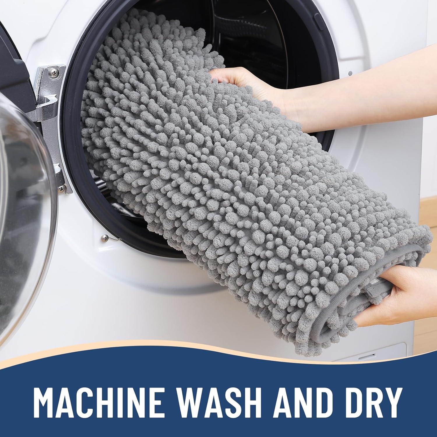 Alfombra de baño Arotive 61x41 cm gris claro antideslizante