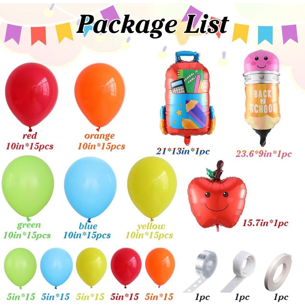 Kit de Arco de Globos Heukikt 156 Piezas Regreso a Clases