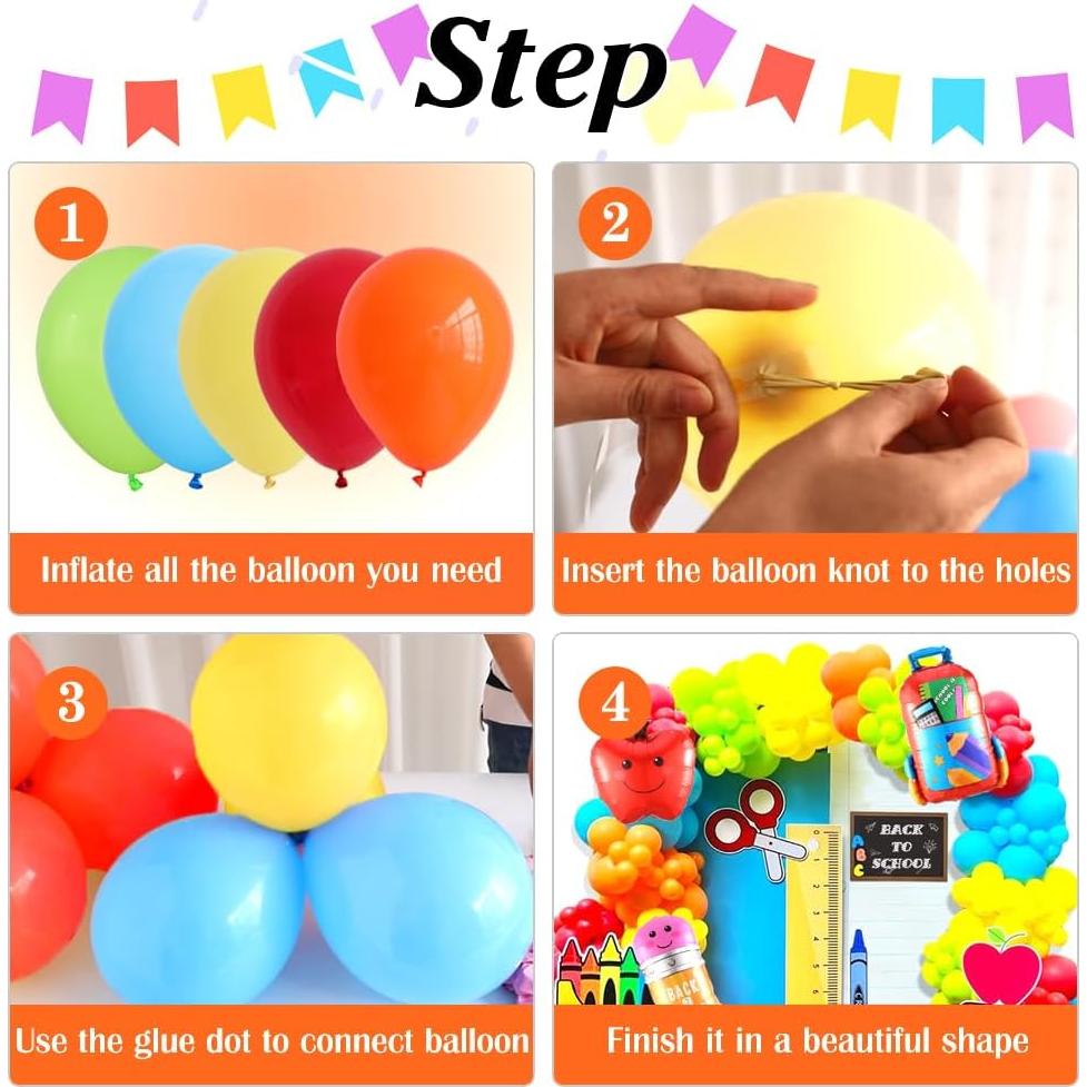 Kit de Arco de Globos Heukikt 156 Piezas Regreso a Clases