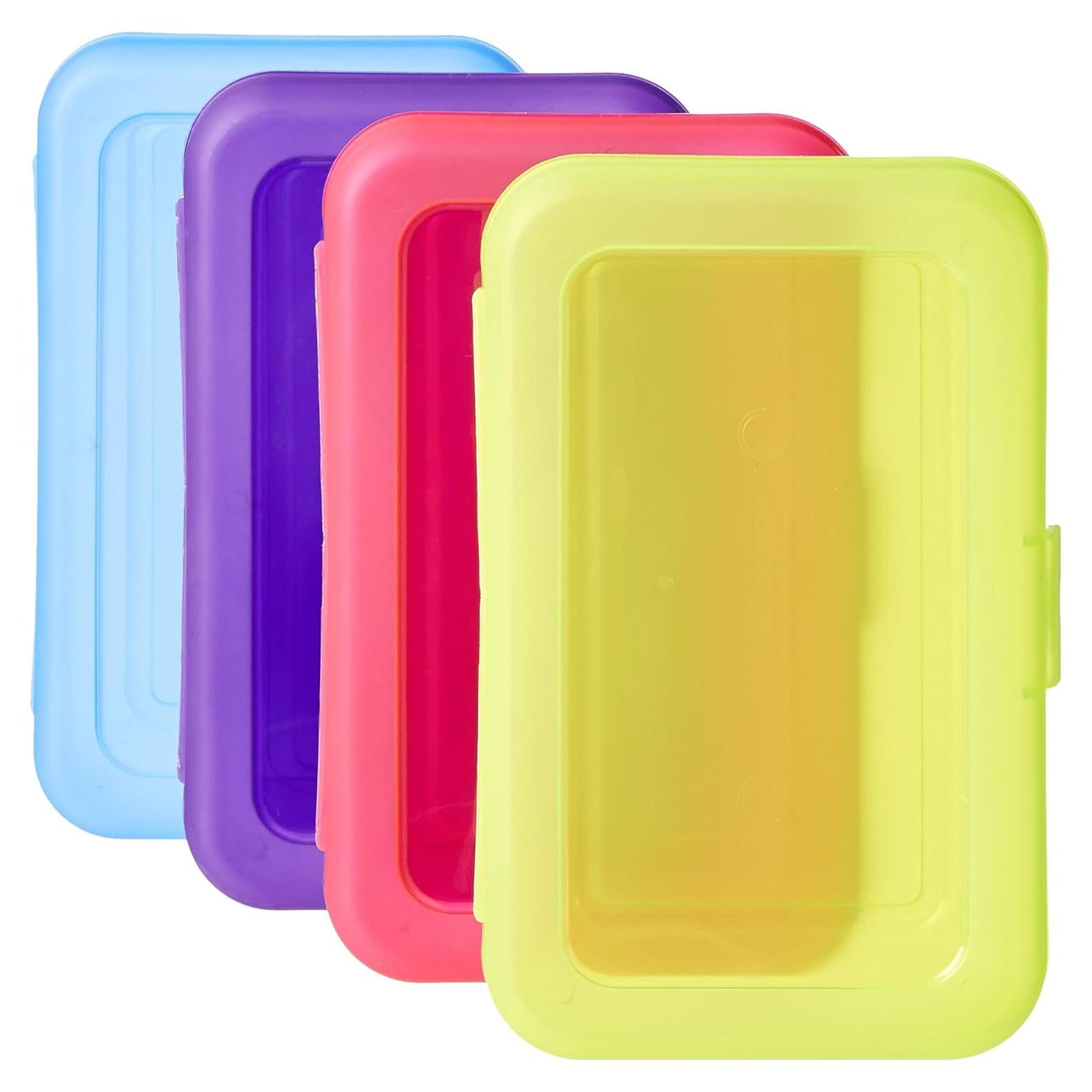 Caja de lápices Amazon Basics, paquete de 4, multicolor