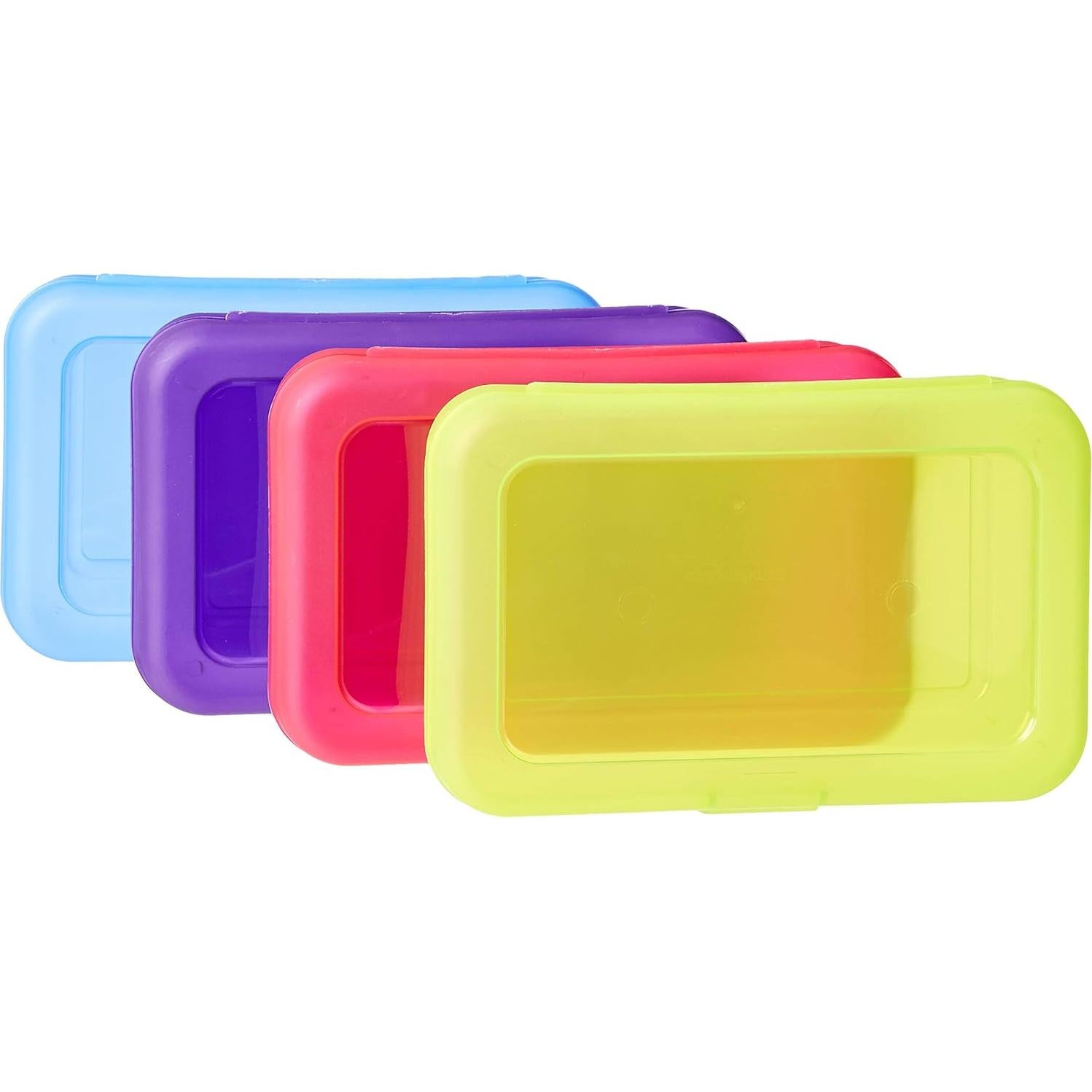 Caja de lápices Amazon Basics, paquete de 4, multicolor