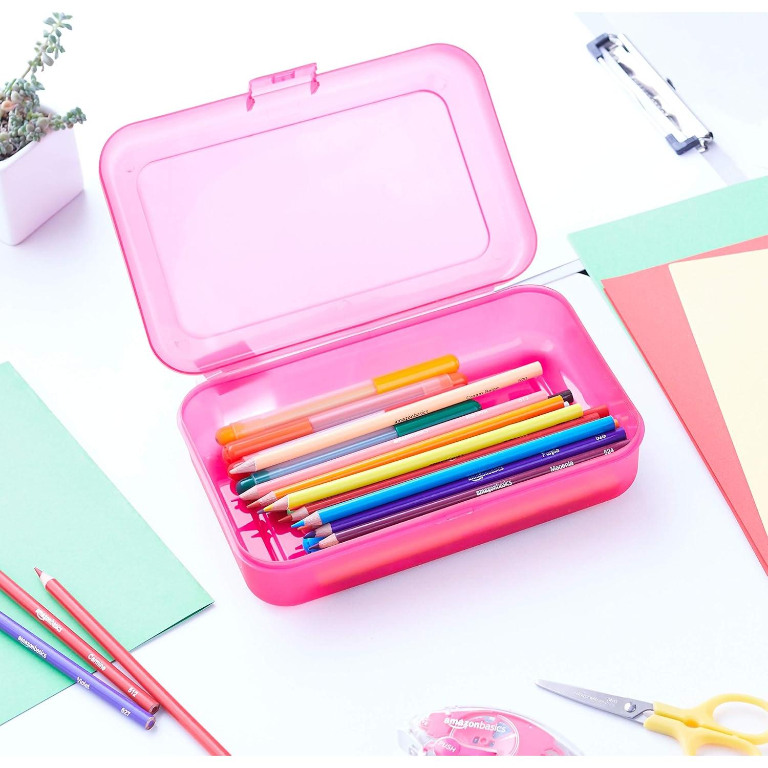 Caja de lápices Amazon Basics, paquete de 4, multicolor