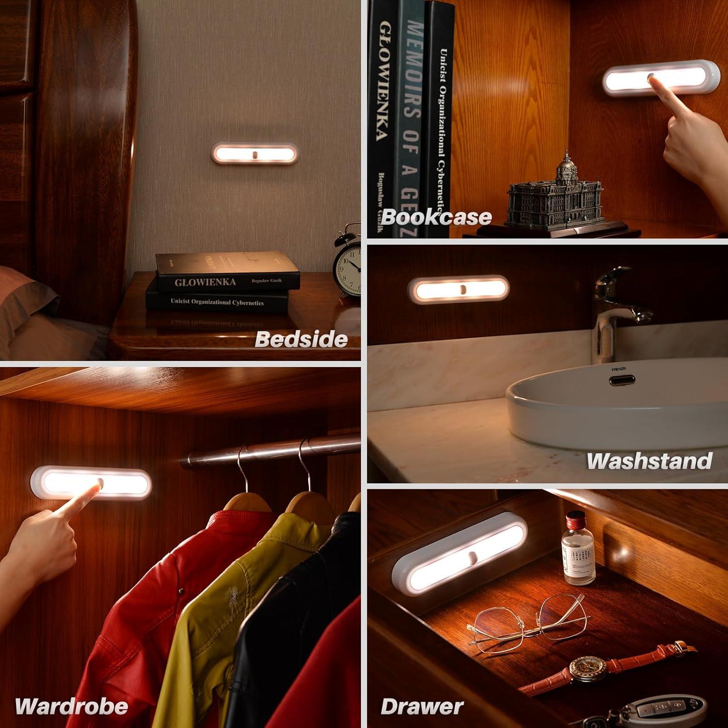 Luz Táctil LED 3 Pack 18 cm Regulable con 3 Modos de Color