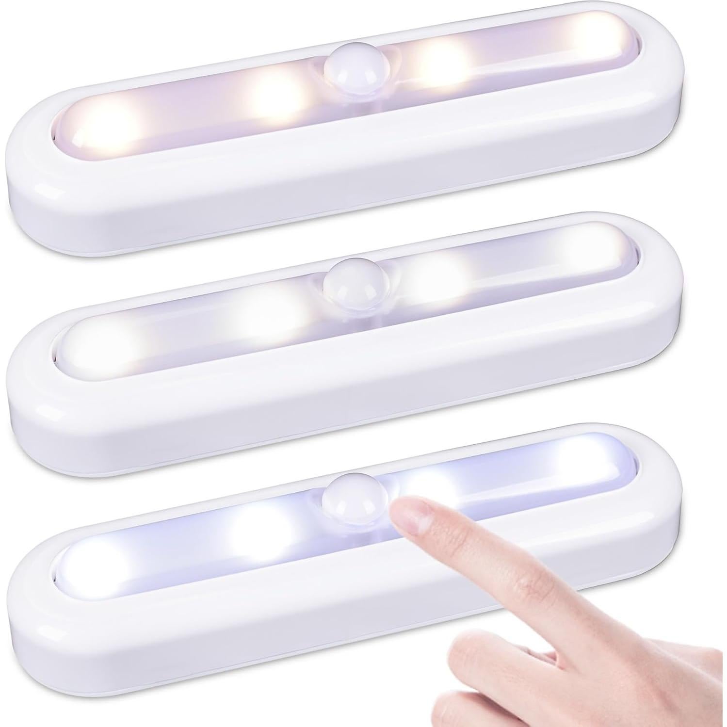 Luz Táctil LED 3 Pack 18 cm Regulable con 3 Modos de Color