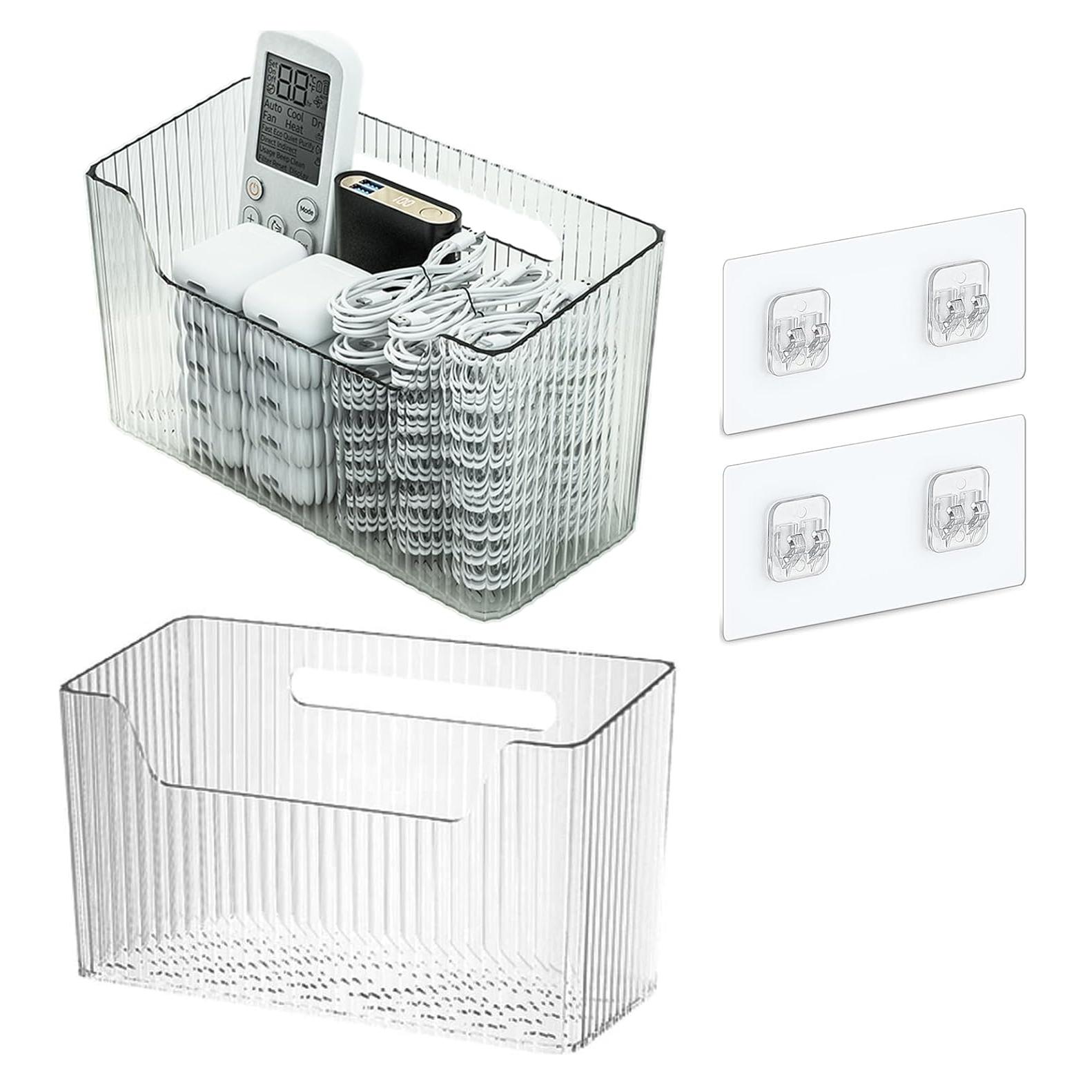 Juego de 2 Cestas Organizadoras Lae Nuvole Transparentes 20x9x12cm