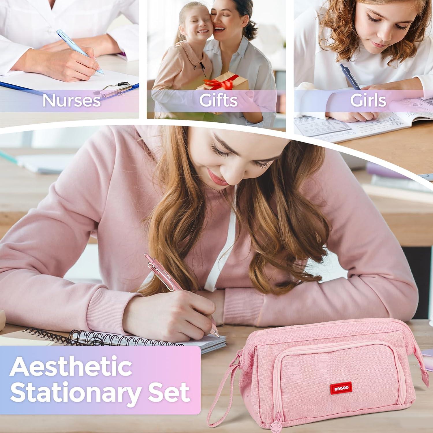 Conjunto de Papelería Nicpro 55PCS con Estuche Rosa