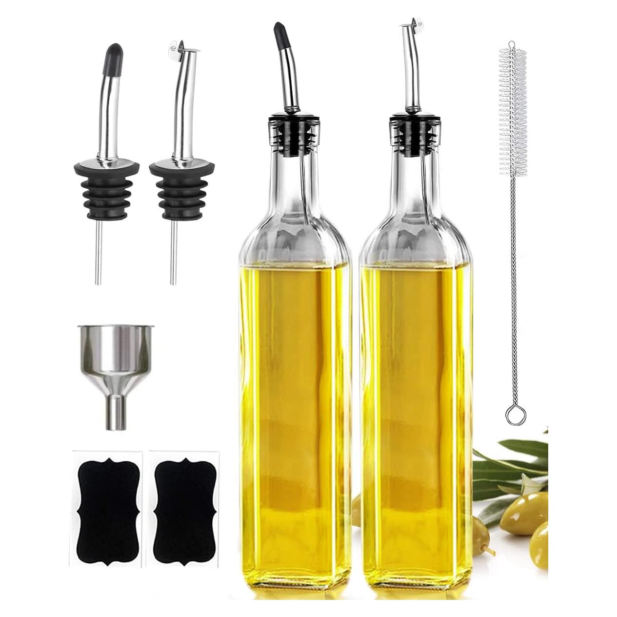Set de Botellas de Aceite y Vinagre Leaflai 500ml 2 Piezas