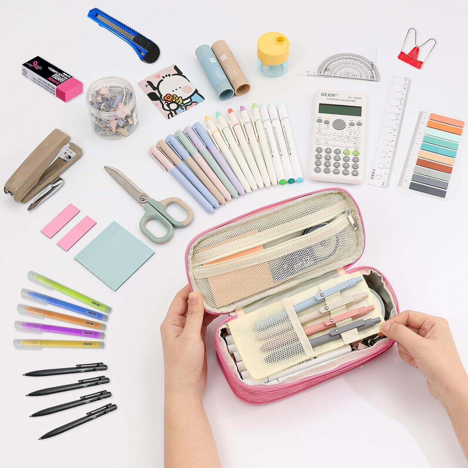 Estuche de Lápices GIFTOXO Rosa Gran Capacidad 23x9.9cm