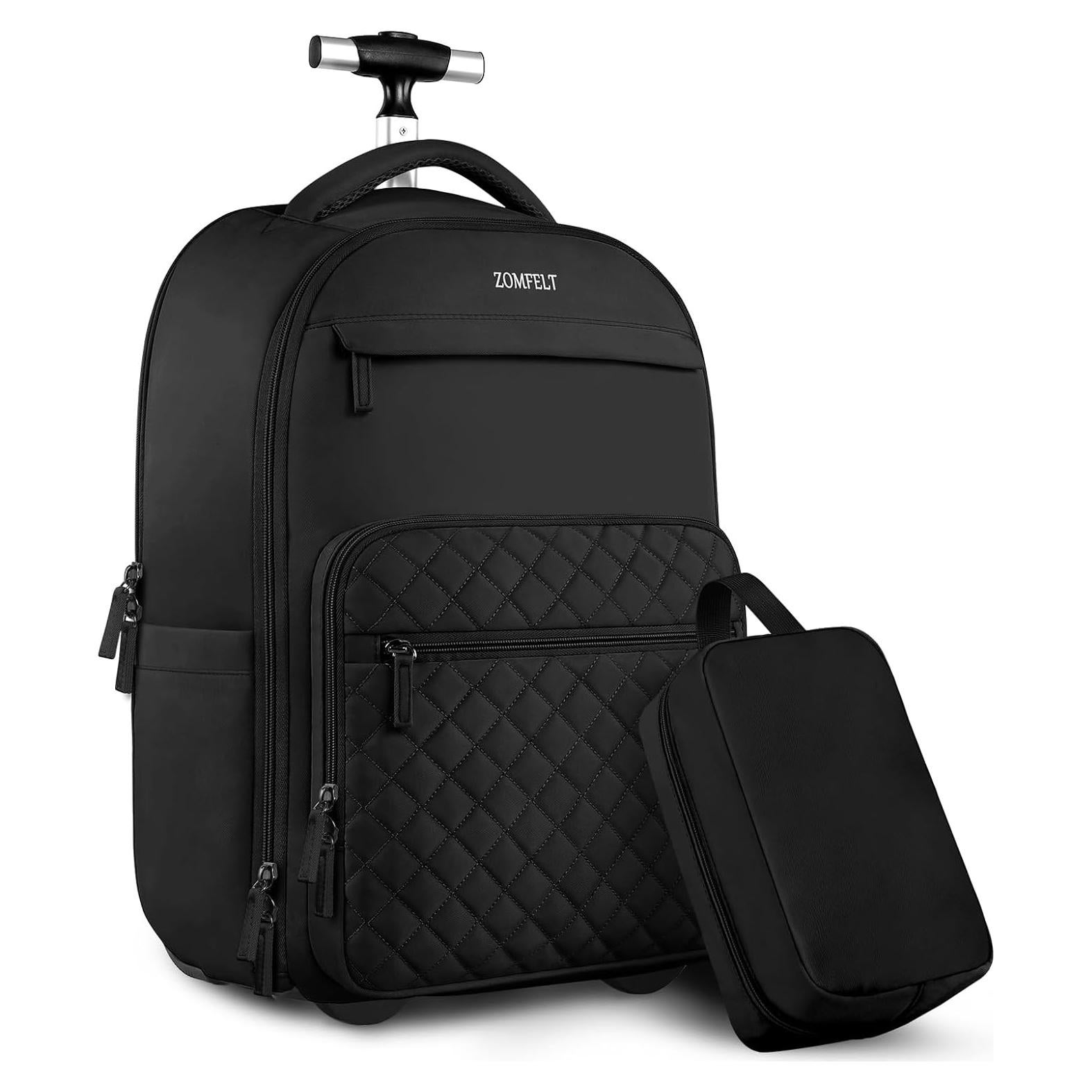 Mochila Rodante ZOMFELT 40L para Laptop 17" y Bolsa de Aseo