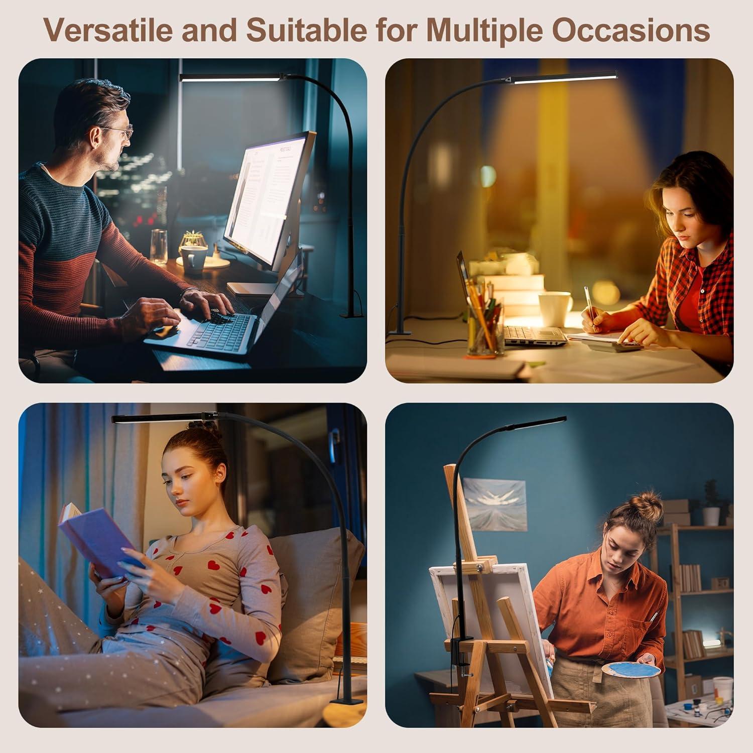 Lámpara de Escritorio LED LIBORA con Abrazadera, 3 Modos y 10 Brillos