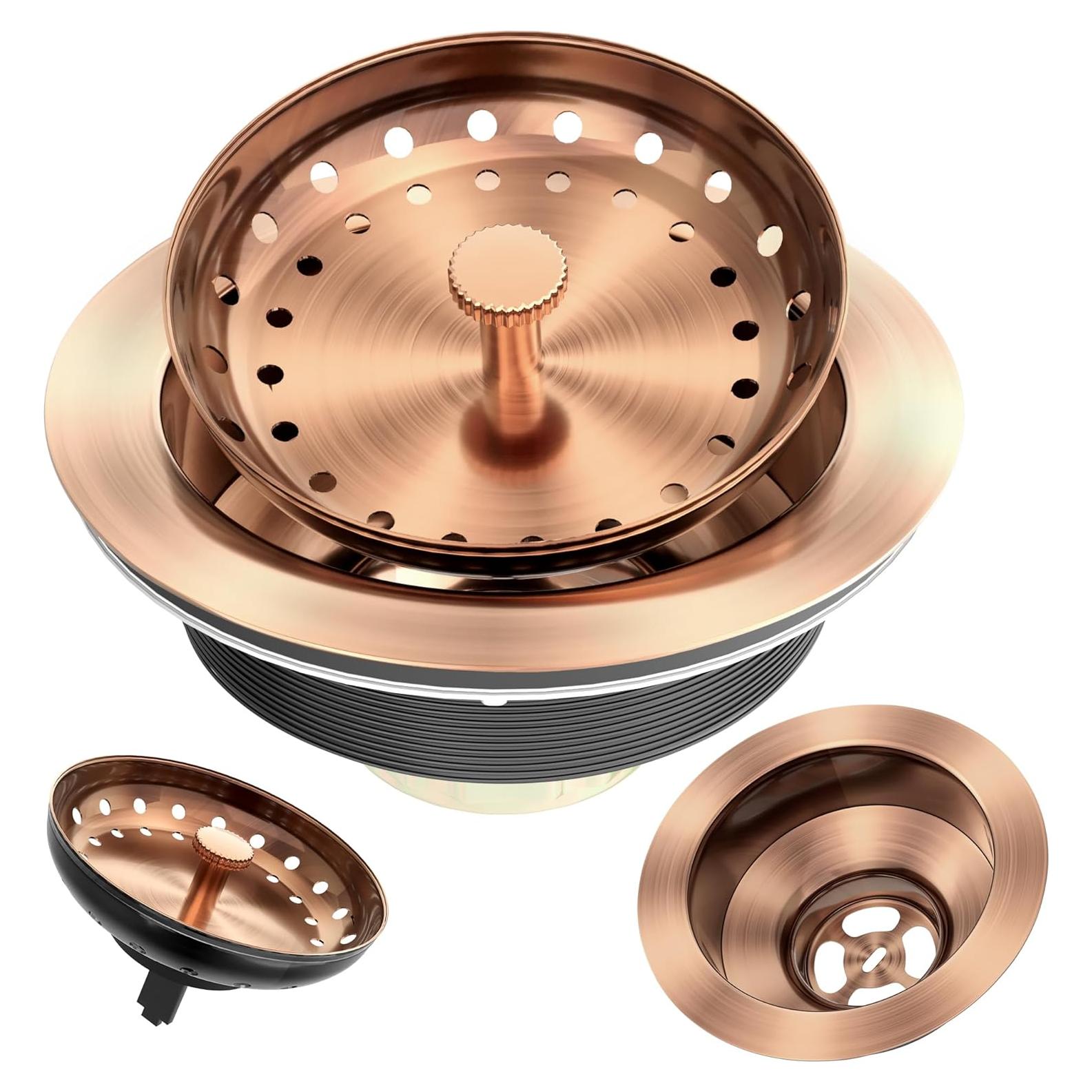 Desagüe de fregadero de cocina Exakey cobre antiguo 8.89 cm