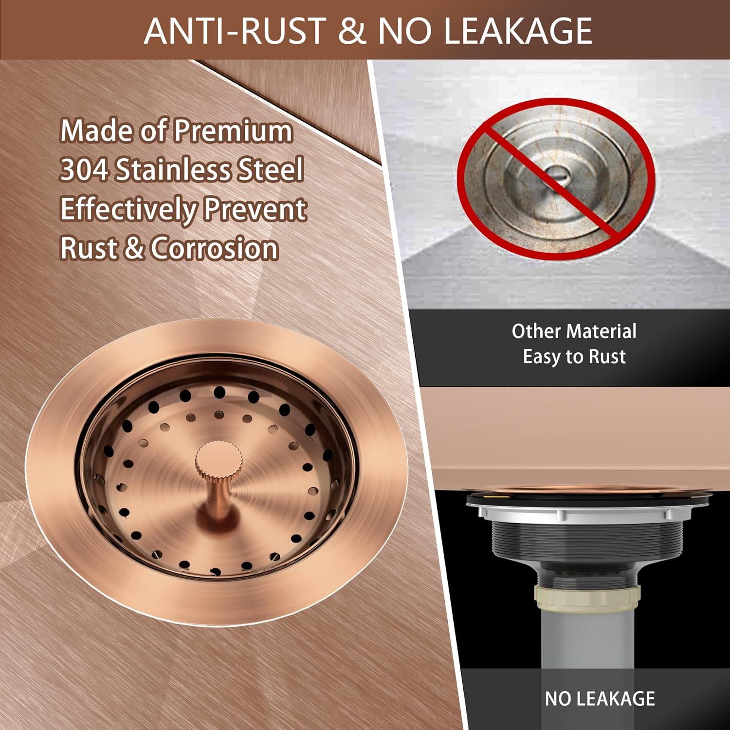 Desagüe de fregadero de cocina Exakey cobre antiguo 8.89 cm