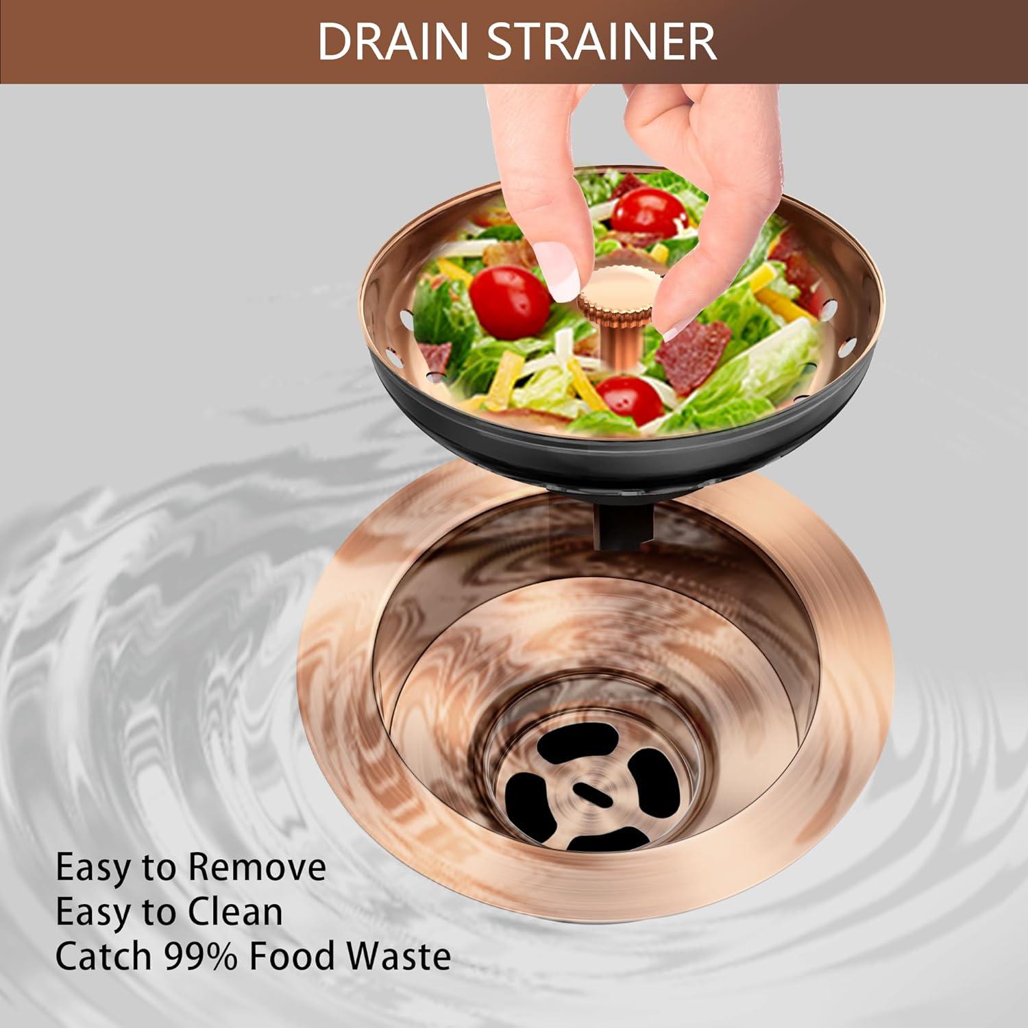 Desagüe de fregadero de cocina Exakey cobre antiguo 8.89 cm