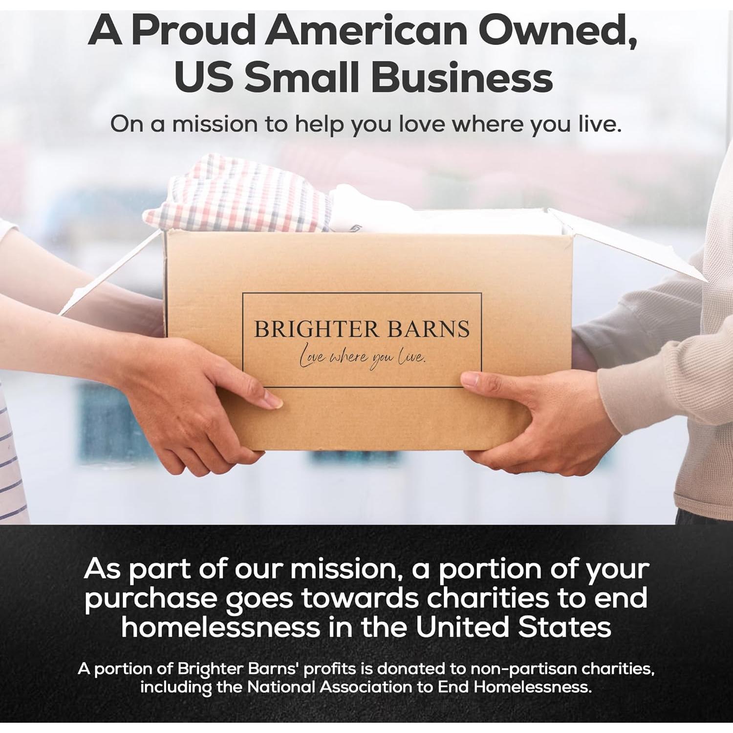 Juego de dispensadores de jabón de vidrio ámbar Brighter Barns - 2 botellas de 0.47 L con bandeja de bambú