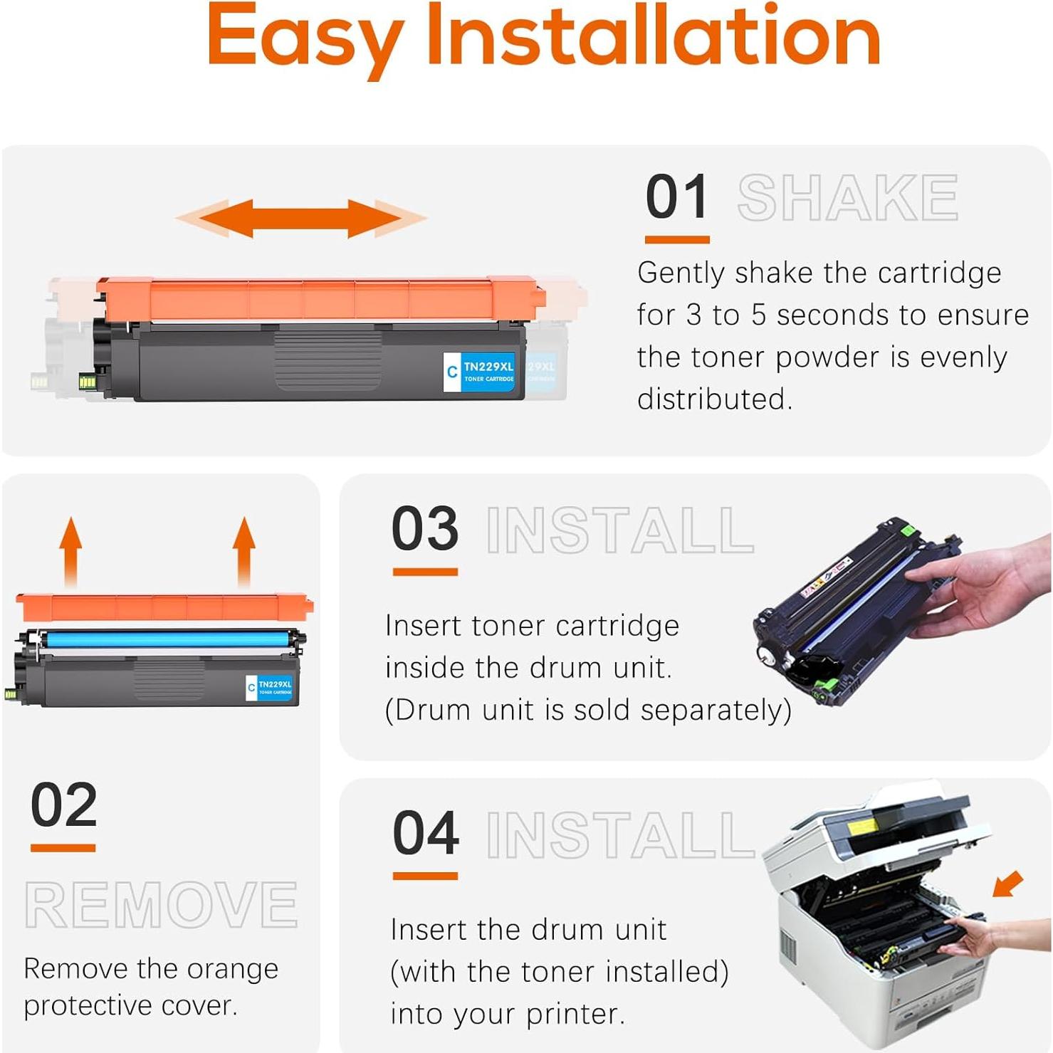 TN229XL TN229 Toner Cartridge High Yield Replacement for Brother TN229 TN229XL Toner Compatible with Brother MFC-L3780CDW MFC-L3720CDW HL-L3280CDW HL-L3220CDW HL-L3300CDW HL-L3295CDW Printer