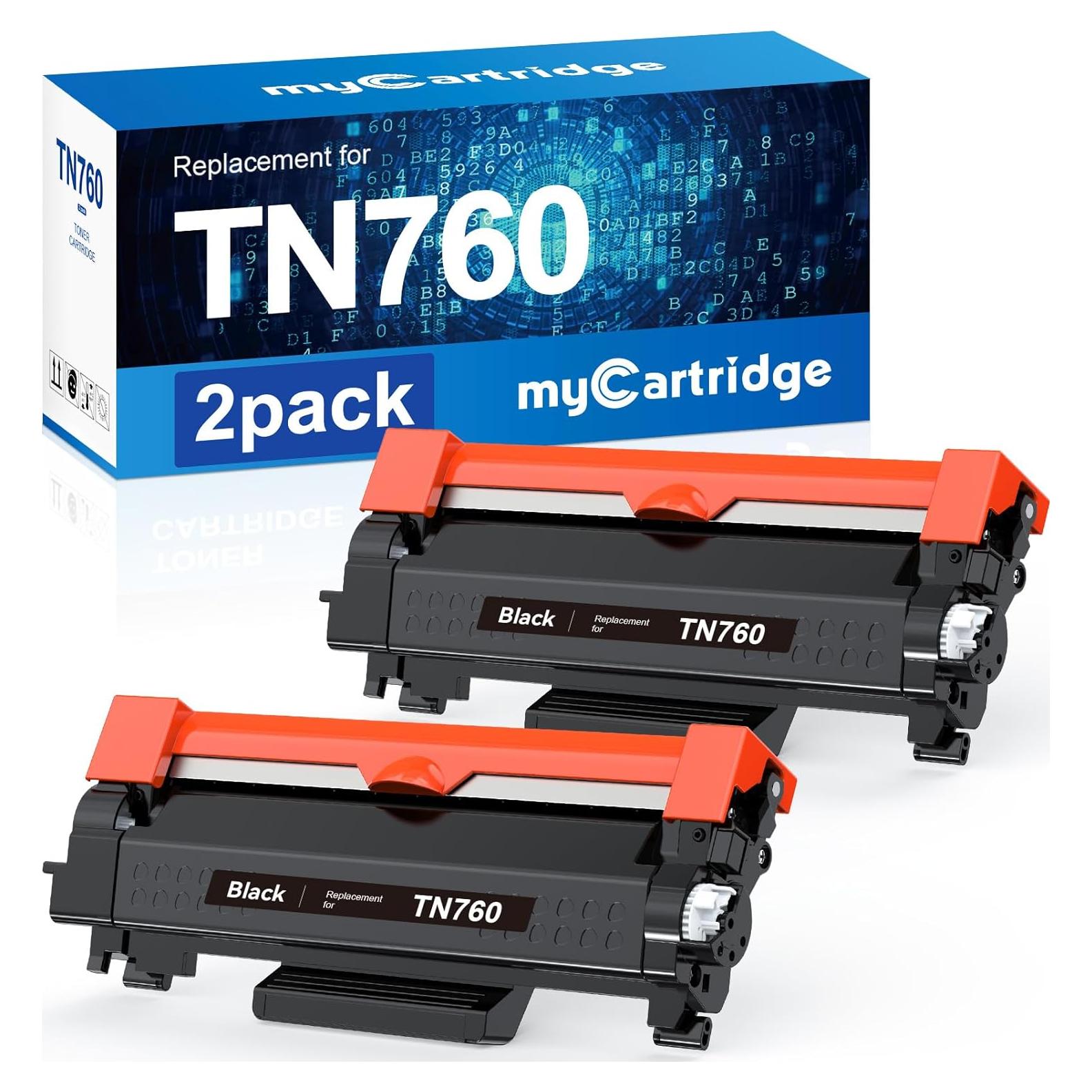 myCartridge Remanufactured Toner Cartridge Replacement for Brother TN760 TN-760 TN730 TN-730 for MFC-L2710DW MFC-L2750DW HL-L2350DW HL-L2370DW HL-L2395DW HL-L2390DW Printer(Black,TN760 2Pk)