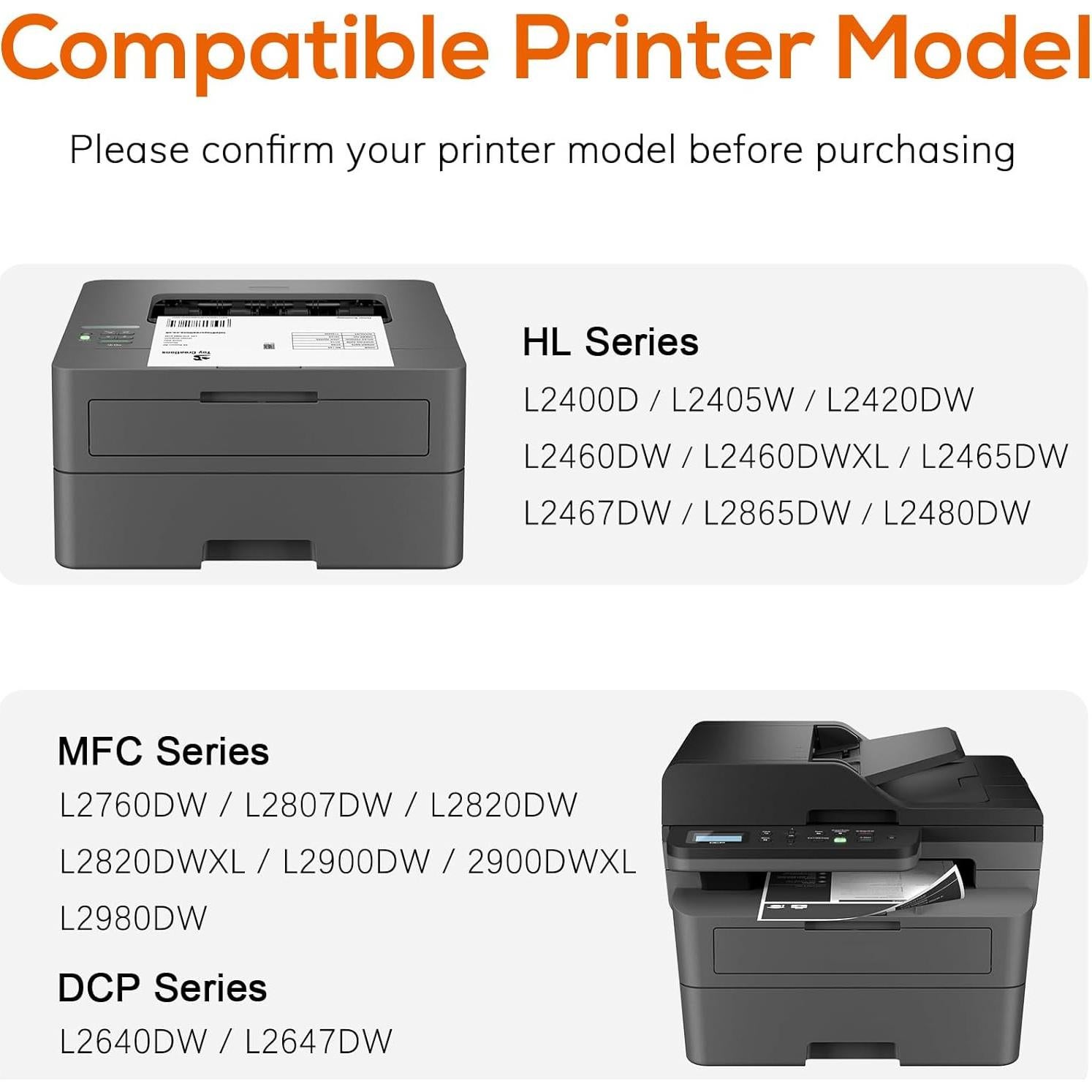 Tóner Compatible TN830XL Jeostarky para Brother - 2 Paquetes