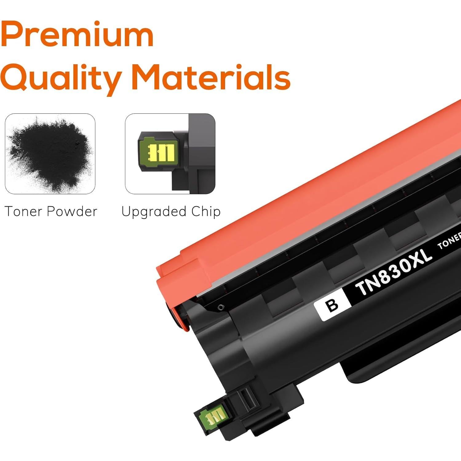 Tóner Compatible TN830XL Jeostarky para Brother - 2 Paquetes