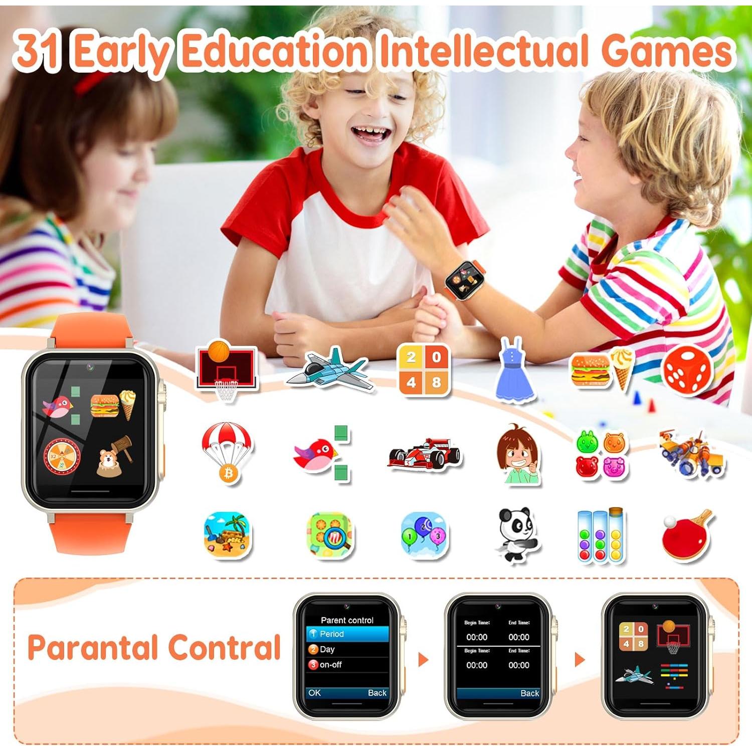 Reloj Inteligente CJC para Niños 4-12 Años con Juegos y Cámara