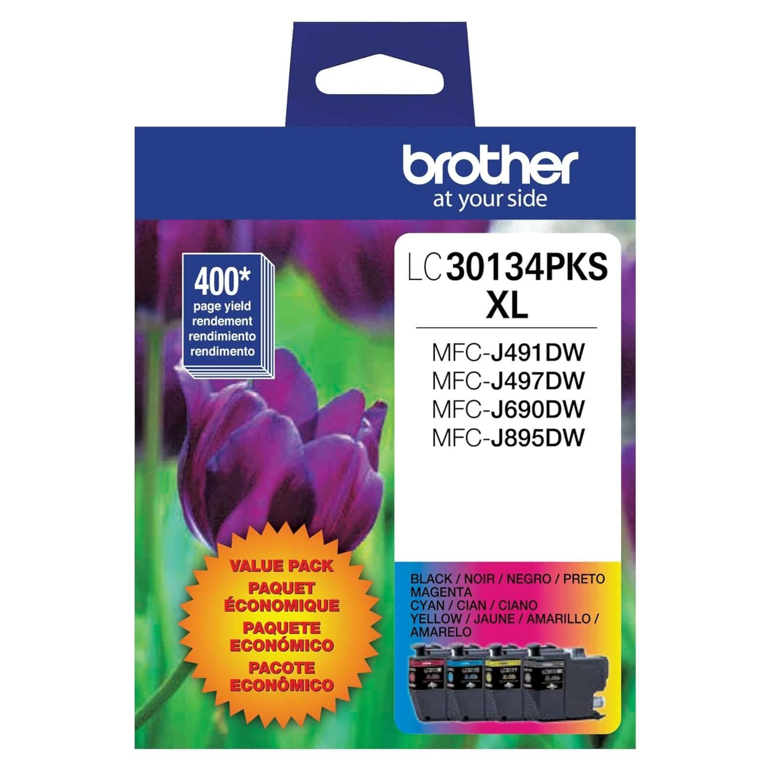 Cartuchos de tinta Brother LC30134PKS 4-Pack, alto rendimiento