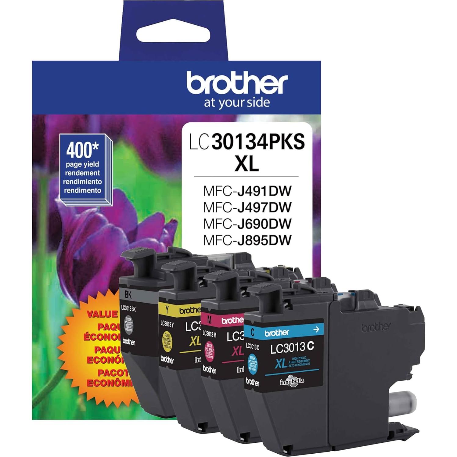 Cartuchos de tinta Brother LC30134PKS 4-Pack, alto rendimiento