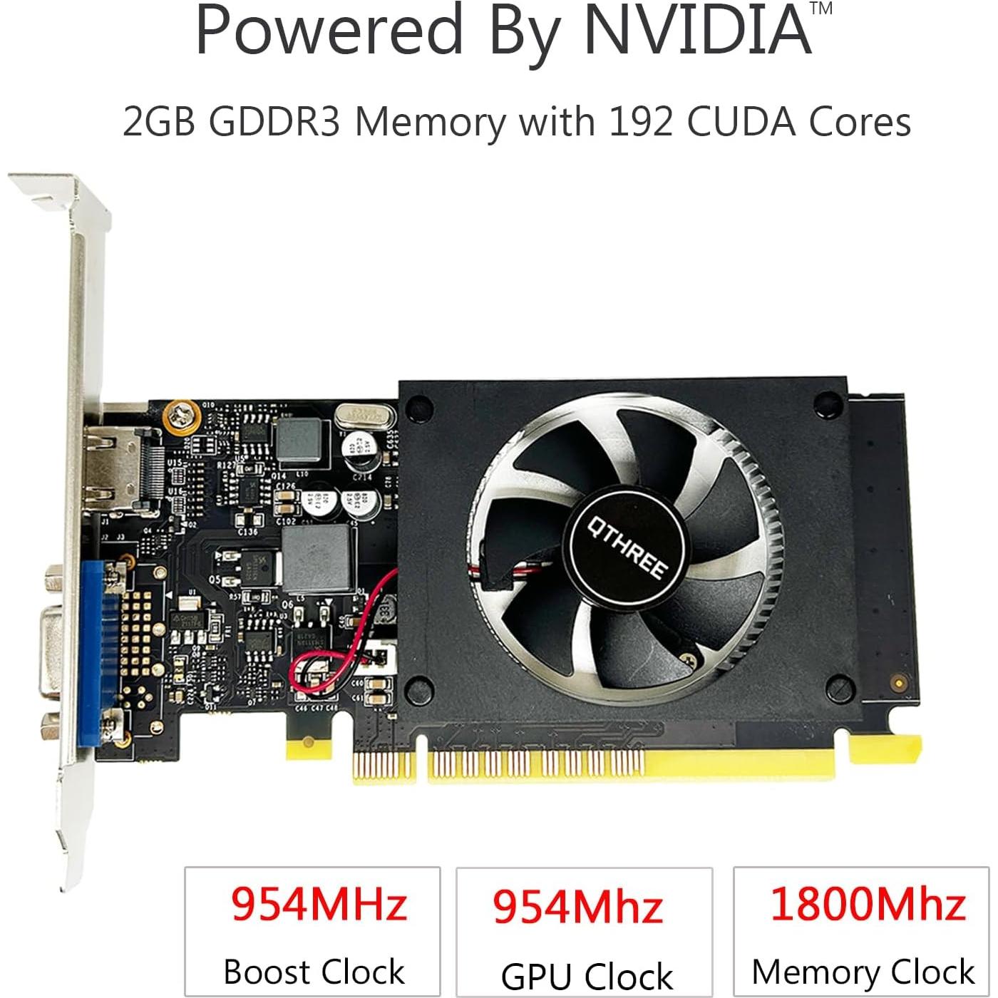 Tarjeta Gráfica QTHREE GT 710 2GB DDR3 HDMI VGA Bajo Perfil