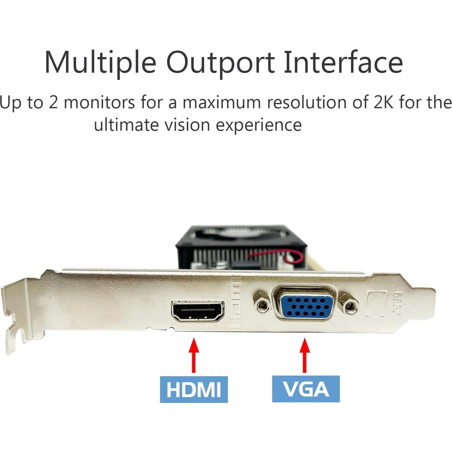 Tarjeta Gráfica QTHREE GT 710 2GB DDR3 HDMI VGA Bajo Perfil