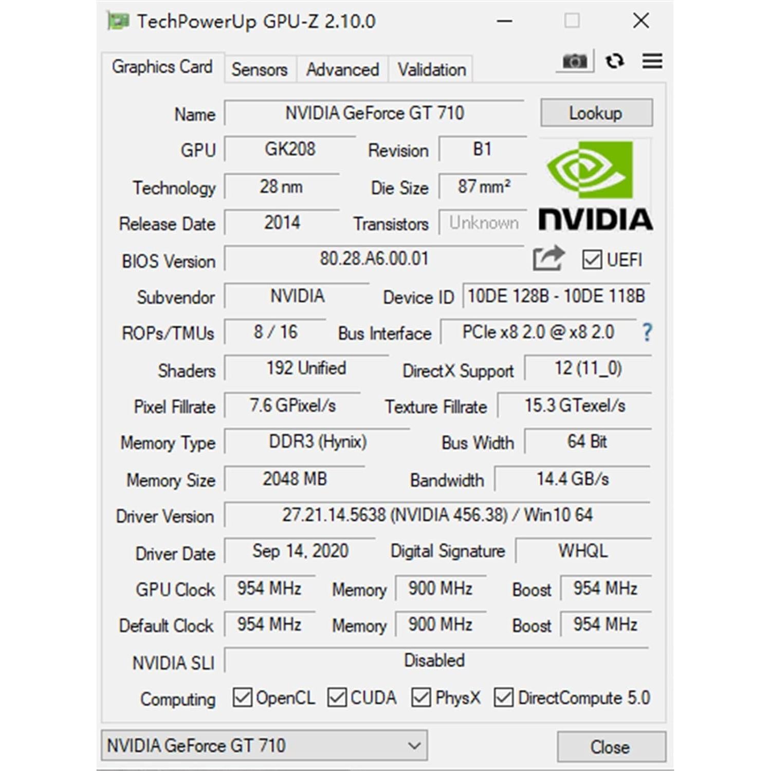 Tarjeta Gráfica QTHREE GT 710 2GB DDR3 HDMI VGA Bajo Perfil