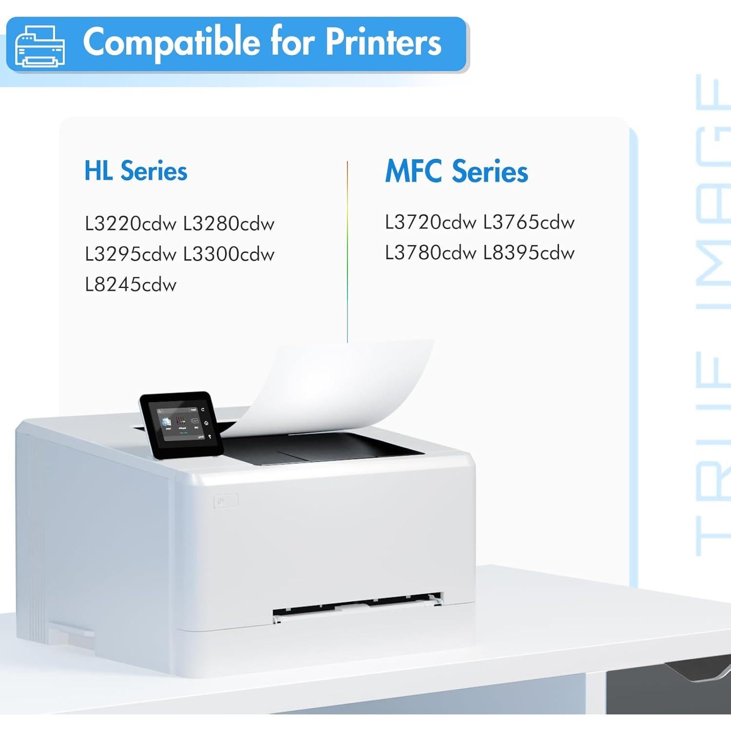 TN229 TN229XL MFC-L3780CDW MFC-L3720CDW Toner Cartridges: Compatible for Brother HL-L3280CDW HL-L3220CDW TN-229XL TN 229XL 229 TN-229XLBK/C/M/Y HL-L3300CDW HL-L3295CDW Printer 4 Pack High Yield