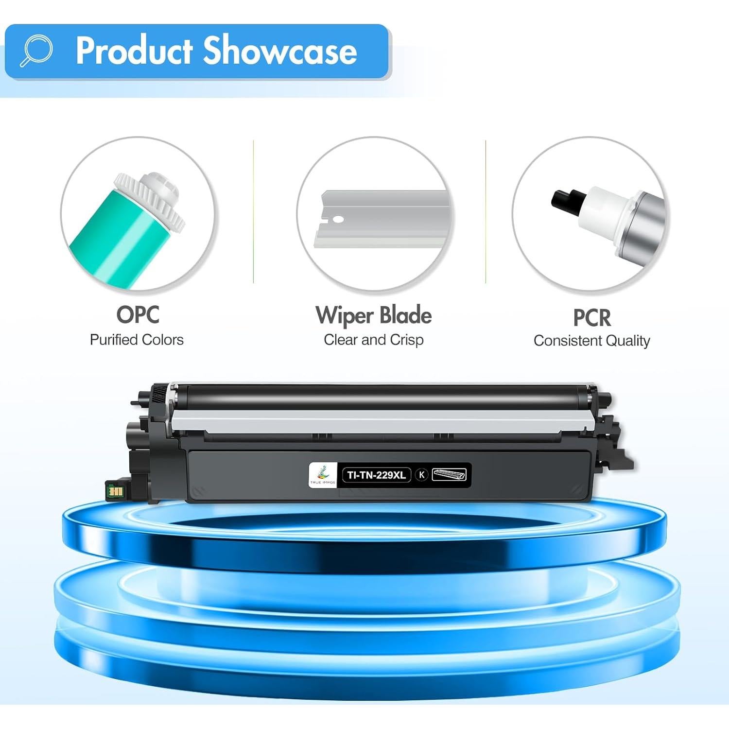 TN229 TN229XL MFC-L3780CDW MFC-L3720CDW Toner Cartridges: Compatible for Brother HL-L3280CDW HL-L3220CDW TN-229XL TN 229XL 229 TN-229XLBK/C/M/Y HL-L3300CDW HL-L3295CDW Printer 4 Pack High Yield