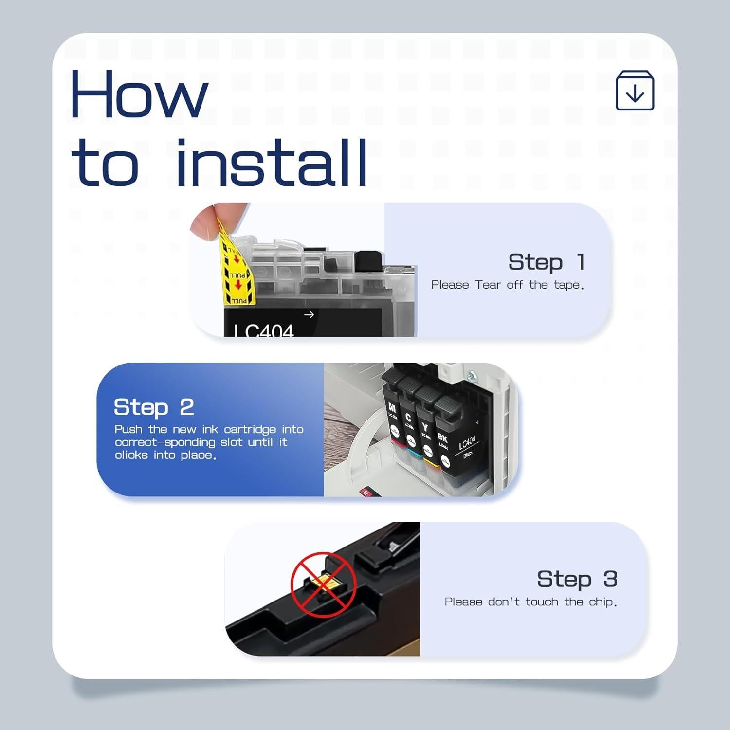 Cartuchos de tinta LC404 compatibles Brother MFC-J1205W 4 pack