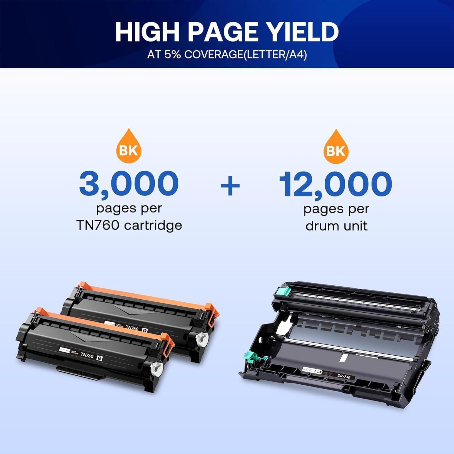 Cartuchos de Tóner TN-760 y Tambor DR-730 para Brother