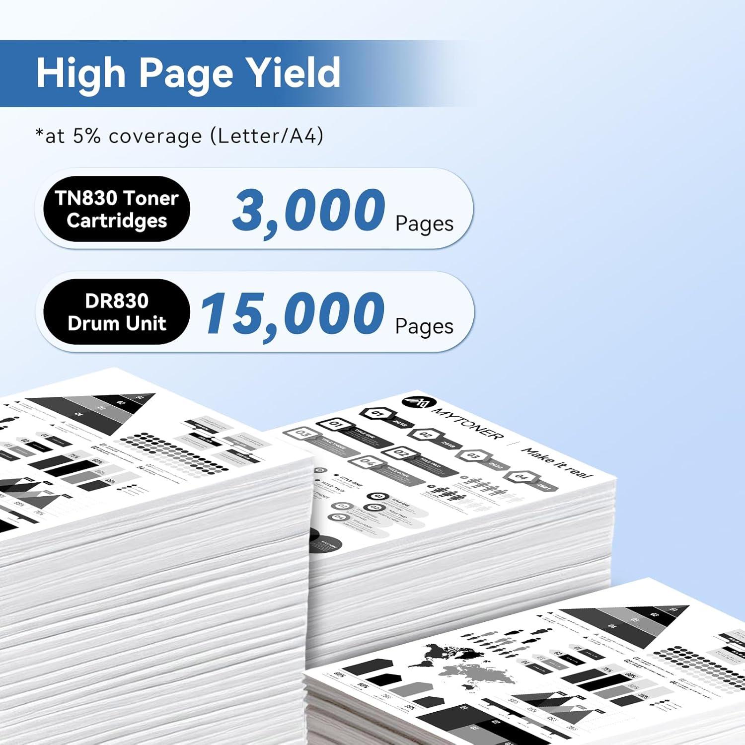 Cartucho de Tóner MYTONER TN830XL y Tambor DR830 Compatible