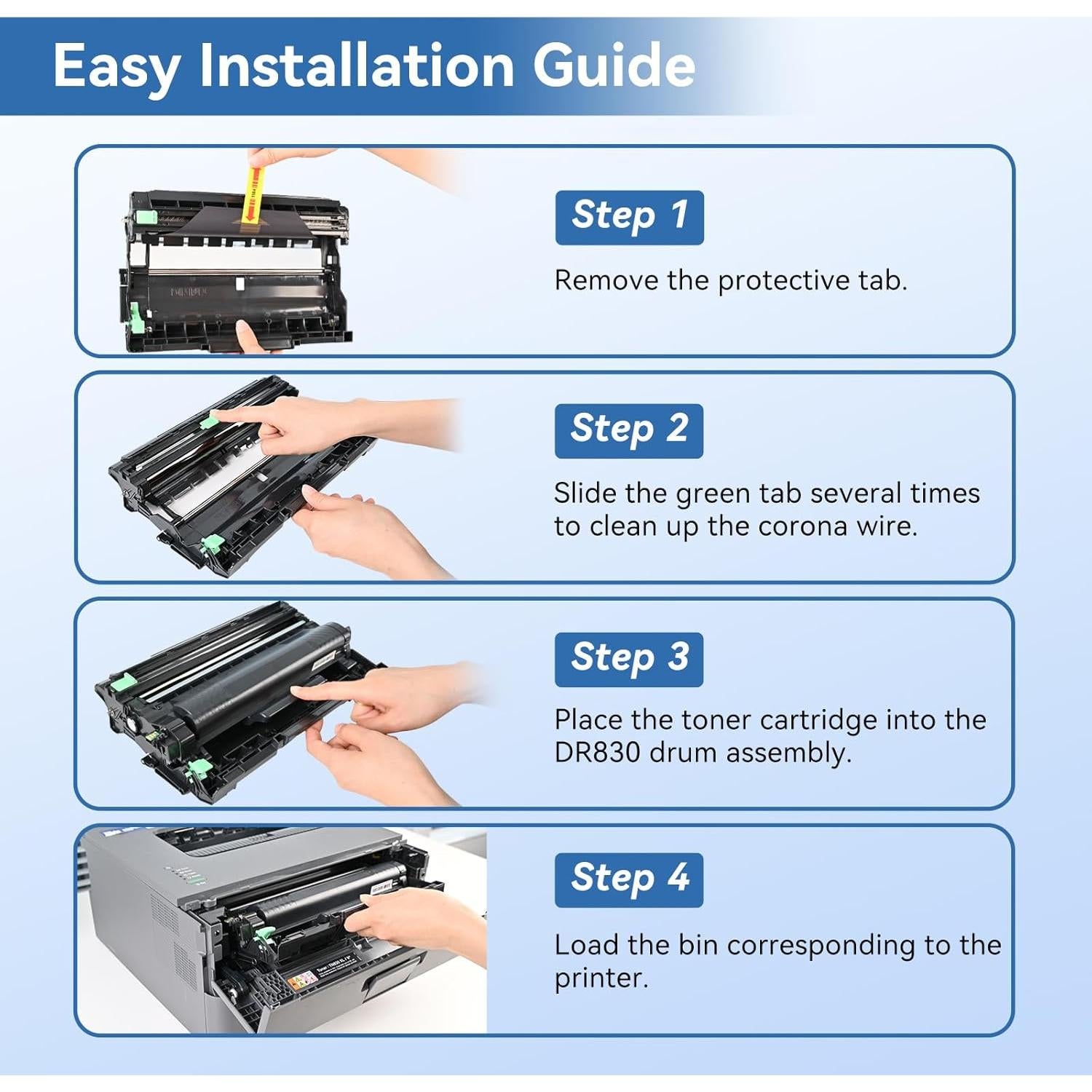 Cartucho de Tóner MYTONER TN830XL y Tambor DR830 Compatible