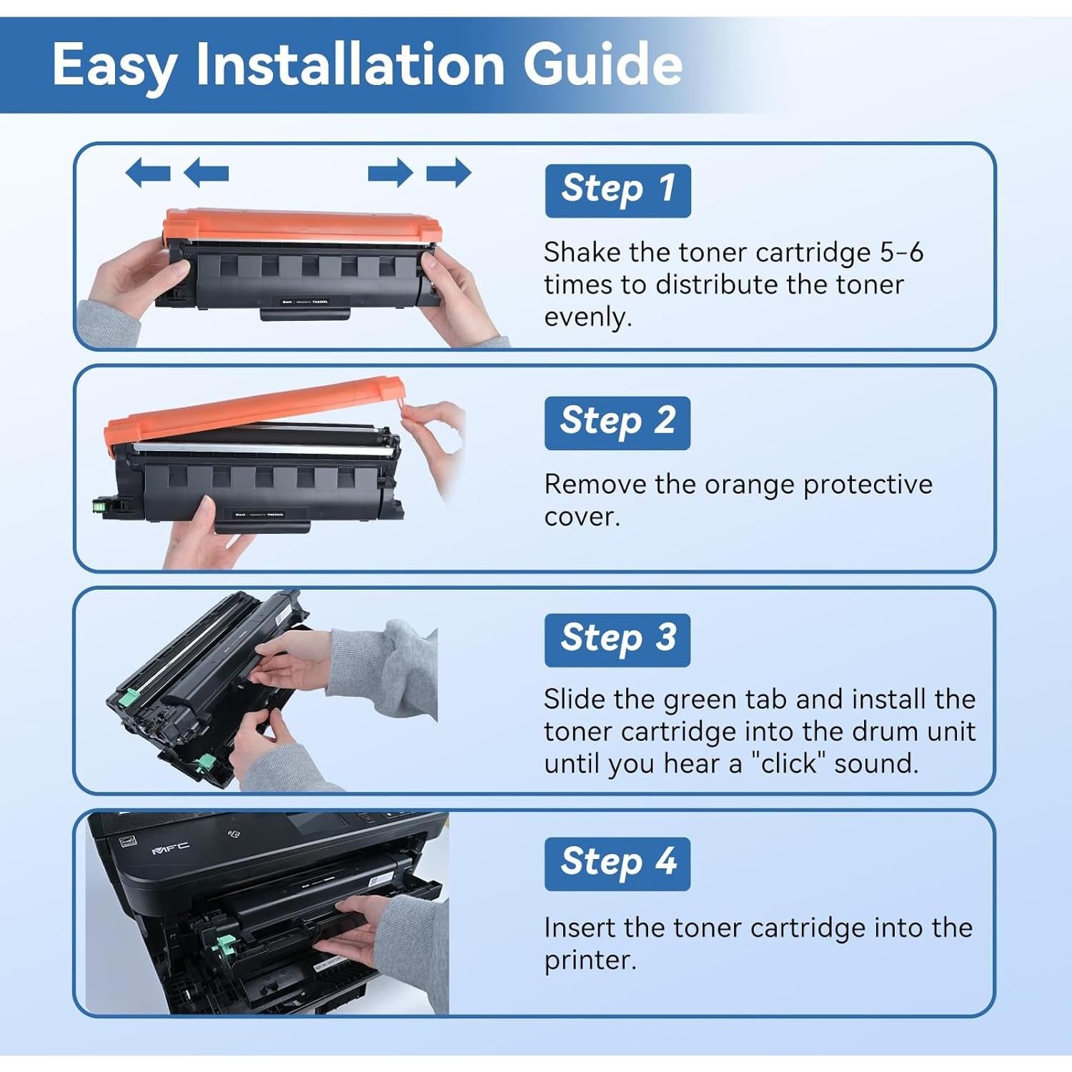 MYTONER Compatible Toner Cartridges Replacement for Brother TN830 XL/V/R TN-830 TN830XL for DCP-L2640DW HL-L2460DW HL-L2405W HL-L2400D L2465DW HL-L2480DW MFC-L2820DW XL MFC-L2820DW Printer, 4 Black